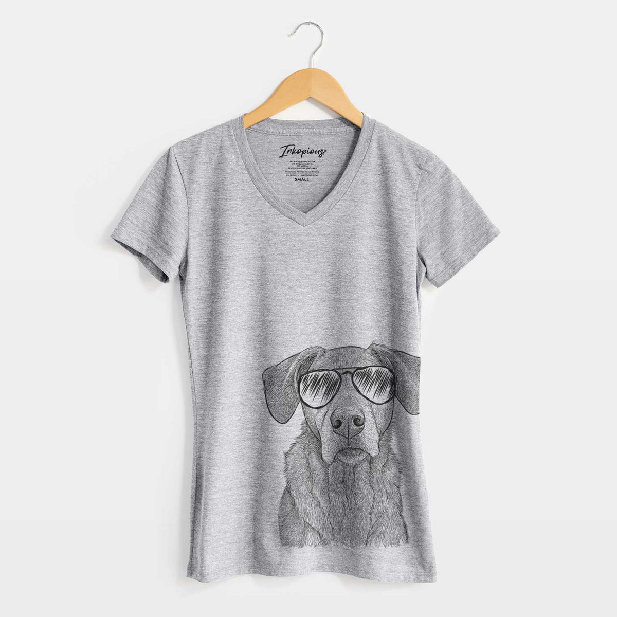 Aviator Gravy the Plott Hound Beagle Mix - Women&#39;s V-neck Shirt