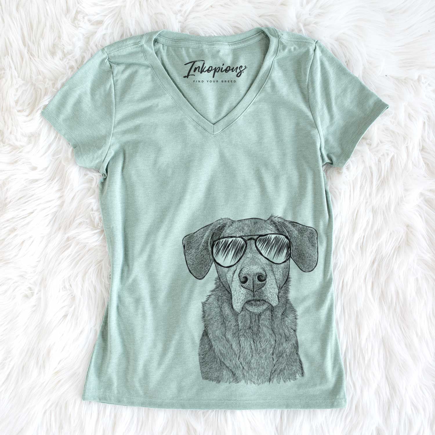 Aviator Gravy the Plott Hound Beagle Mix - Women's V-neck Shirt