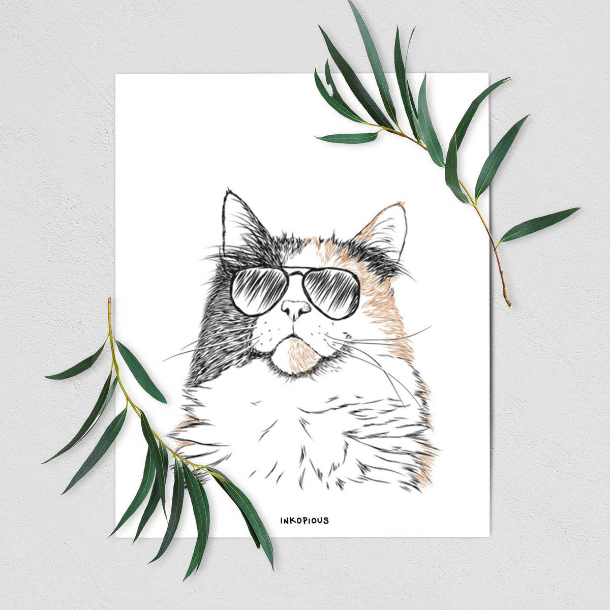 Greta the Calico Cat Art Print