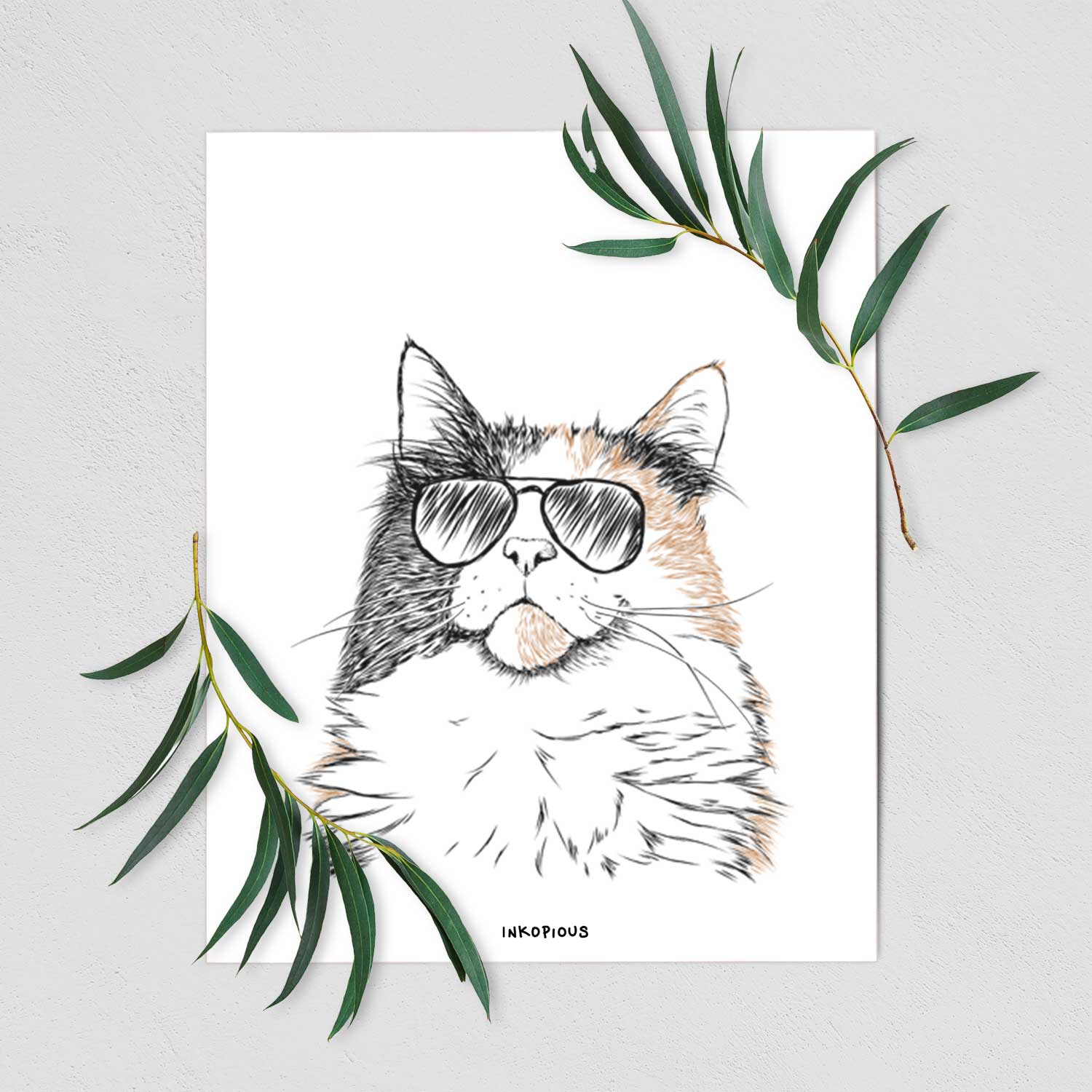 Greta the Calico Cat Art Print