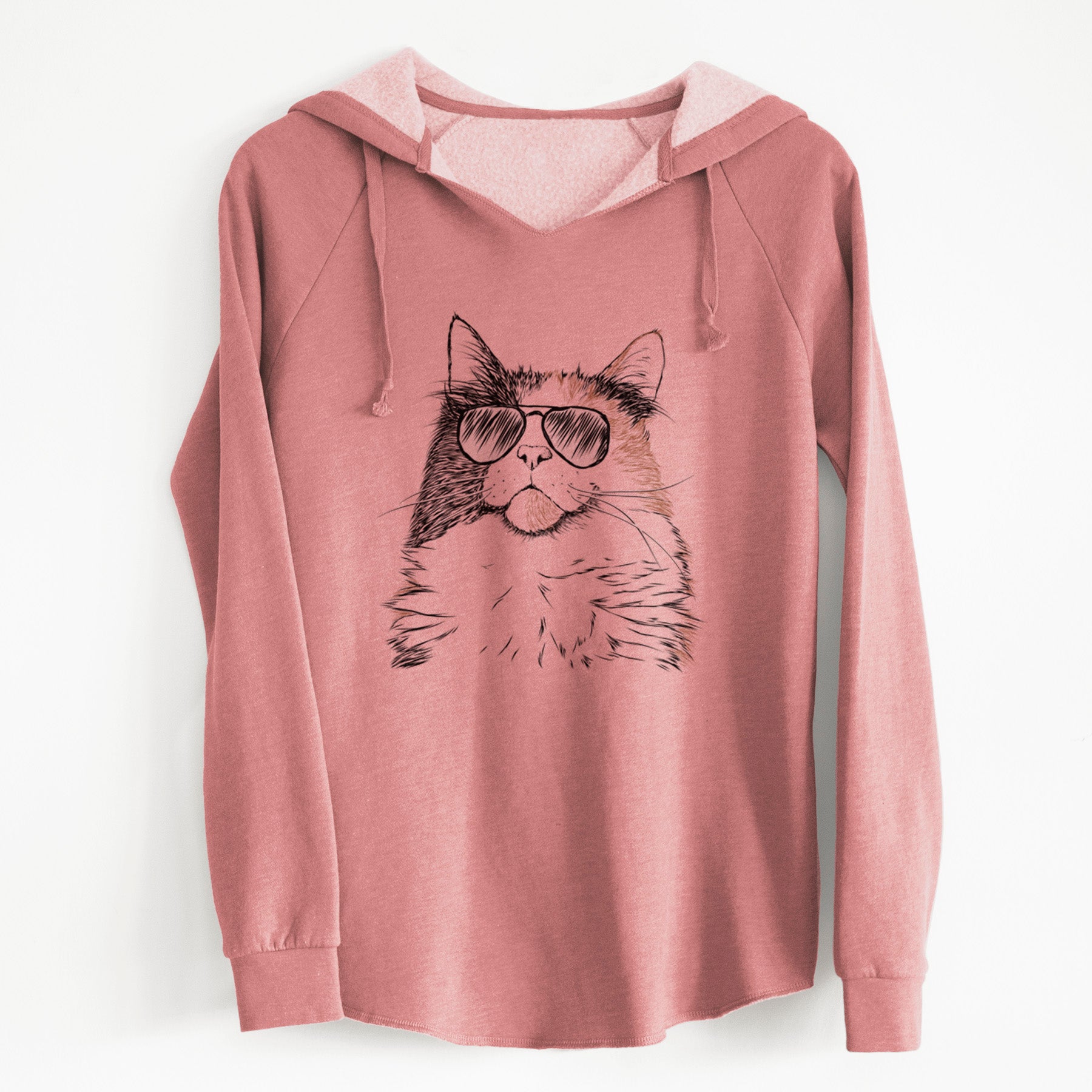 Aviator Greta the Calico Cat - Cali Wave Hooded Sweatshirt