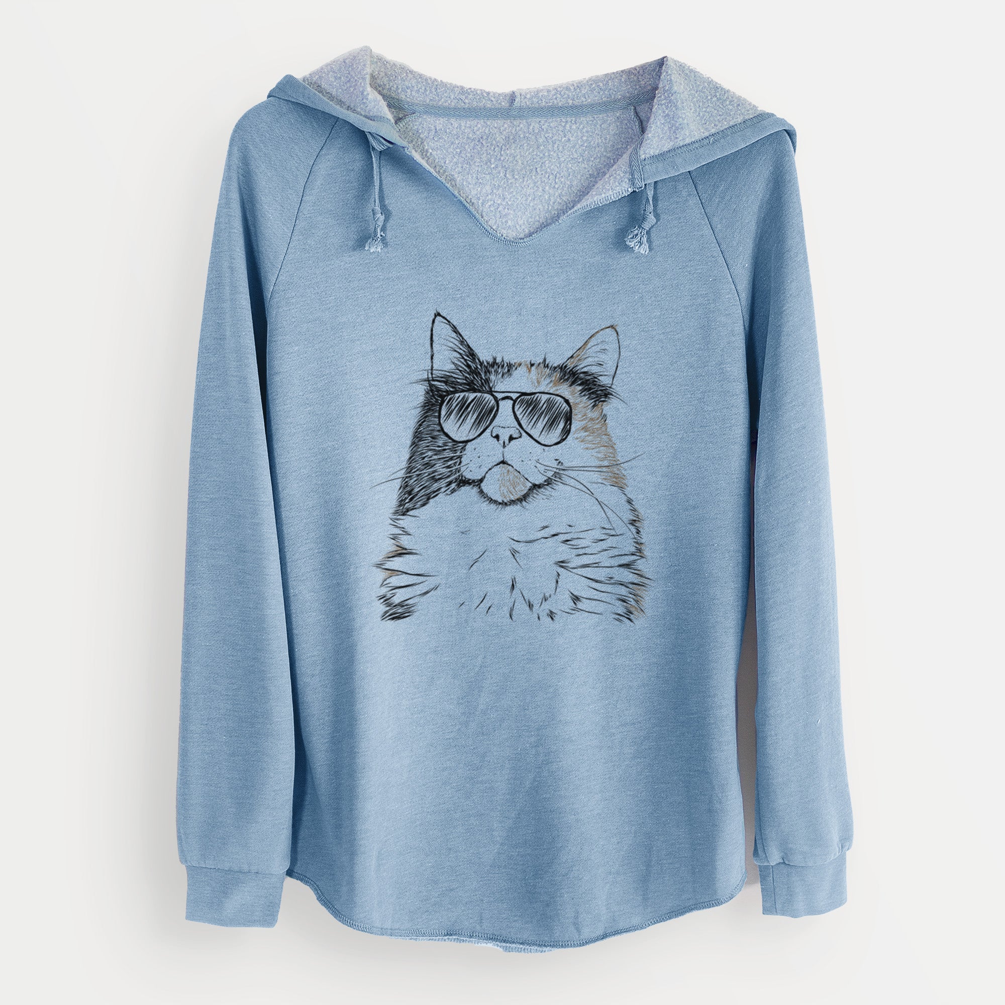 Aviator Greta the Calico Cat - Cali Wave Hooded Sweatshirt