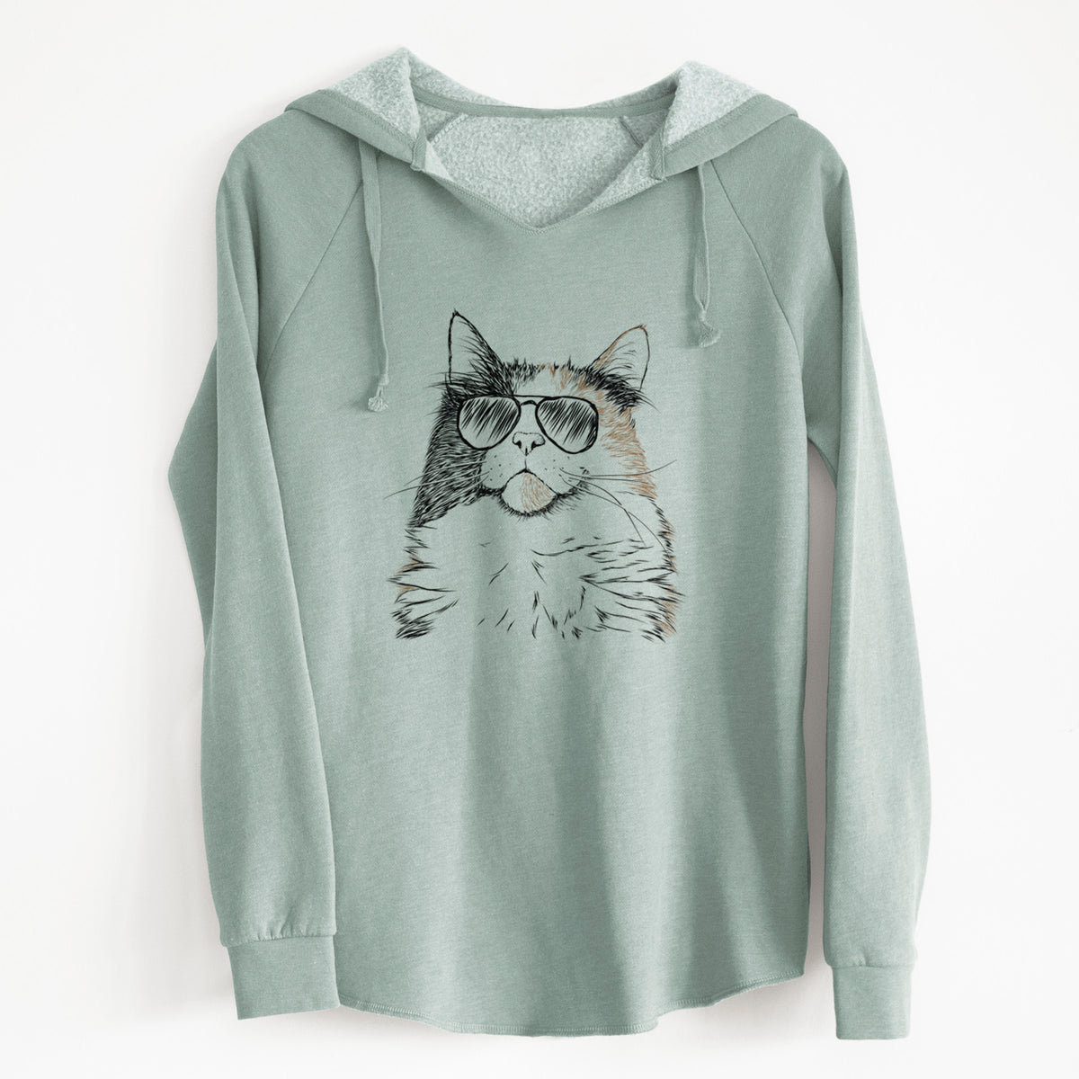 Aviator Greta the Calico Cat - Cali Wave Hooded Sweatshirt