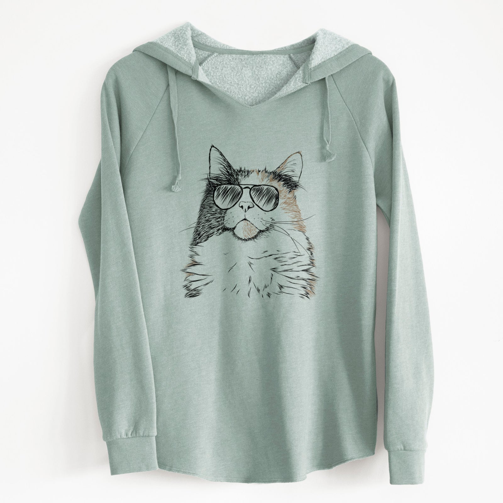 Aviator Greta the Calico Cat - Cali Wave Hooded Sweatshirt