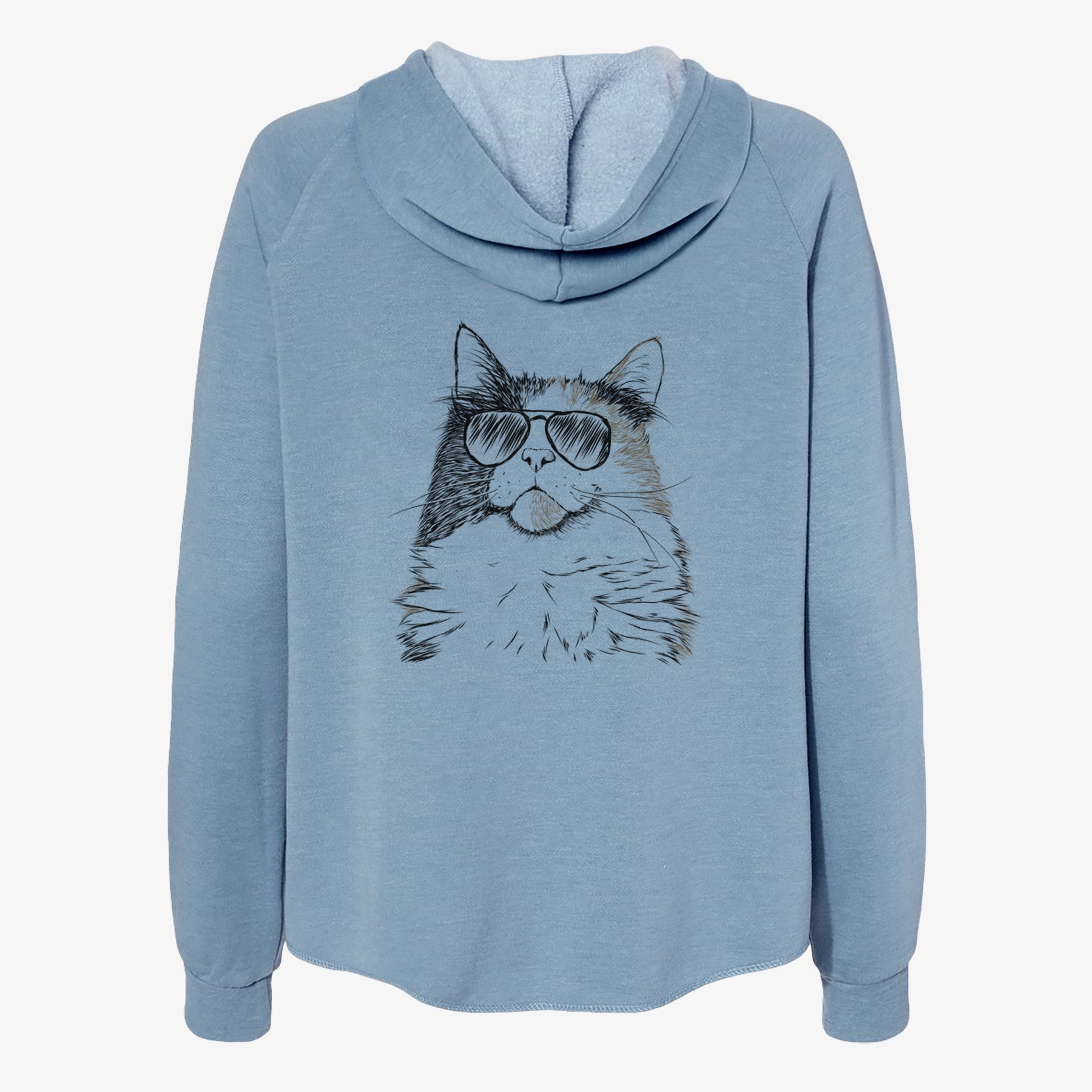 Greta the Calico Cat - Women's Cali Wave Zip-Up Sweatshirt