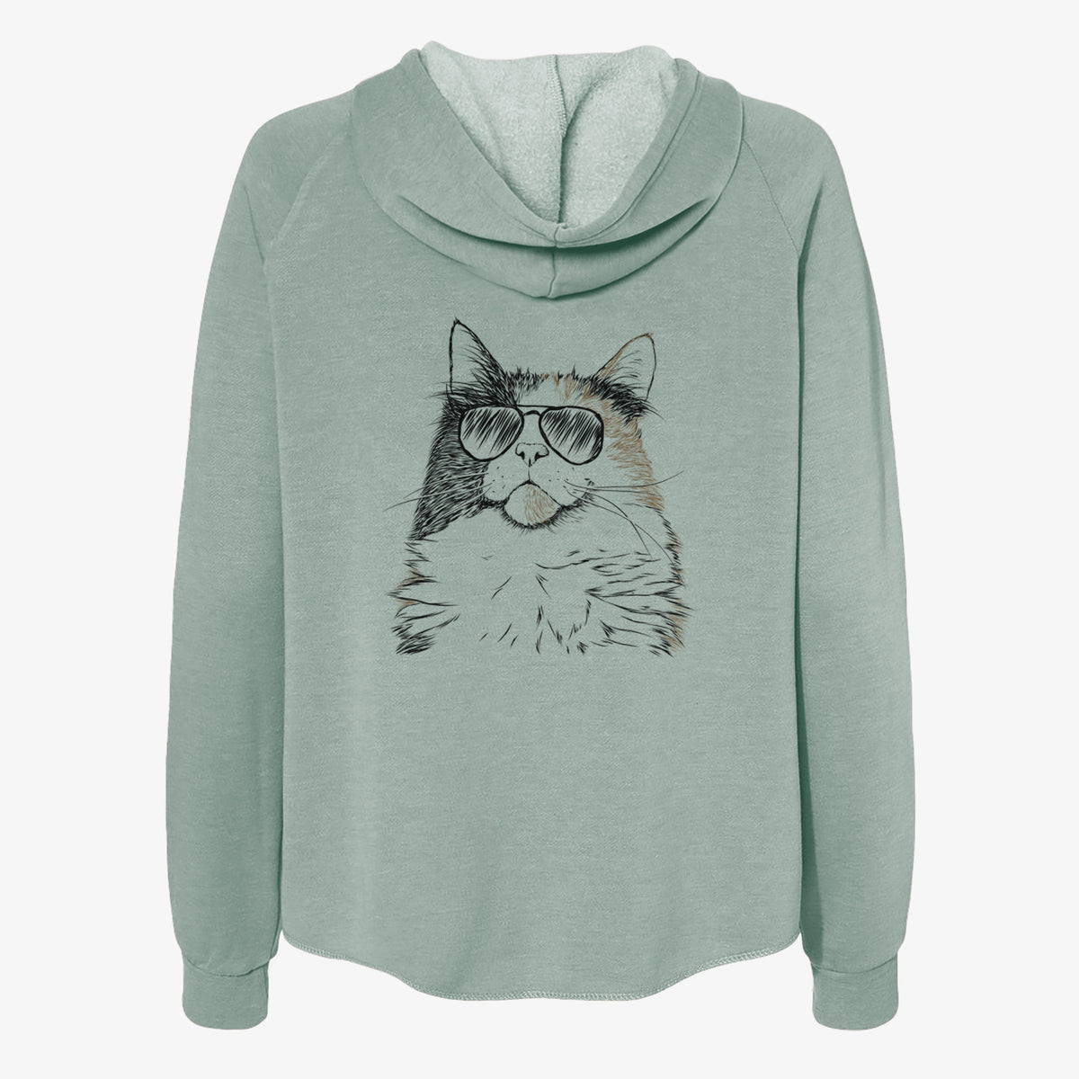 Greta the Calico Cat - Women's Cali Wave Zip-Up Sweatshirt