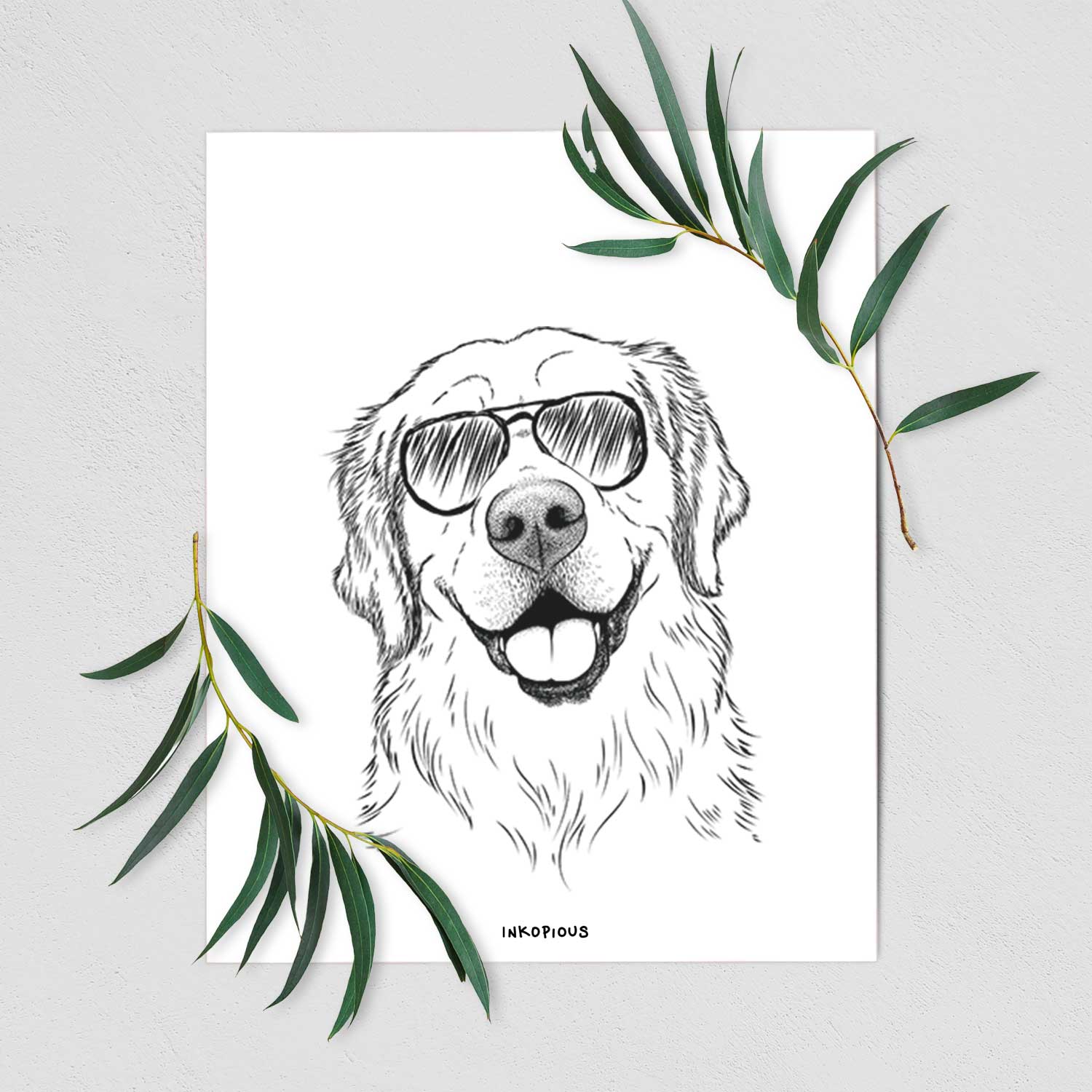 Griffin the Golden Retriever Art Print