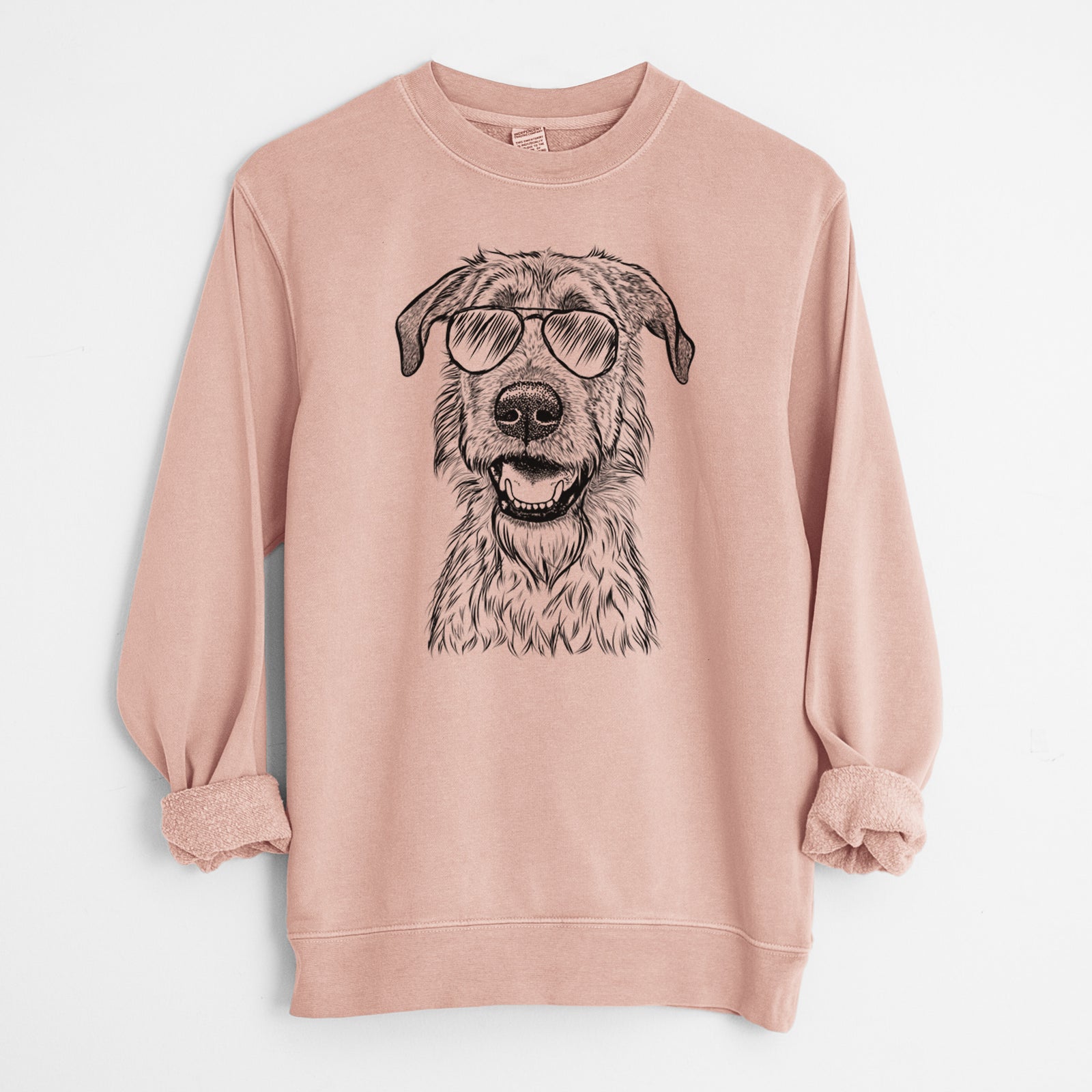 Aviator Griffin the Irish Wolfhound - Unisex Pigment Dyed Crew Sweatshirt