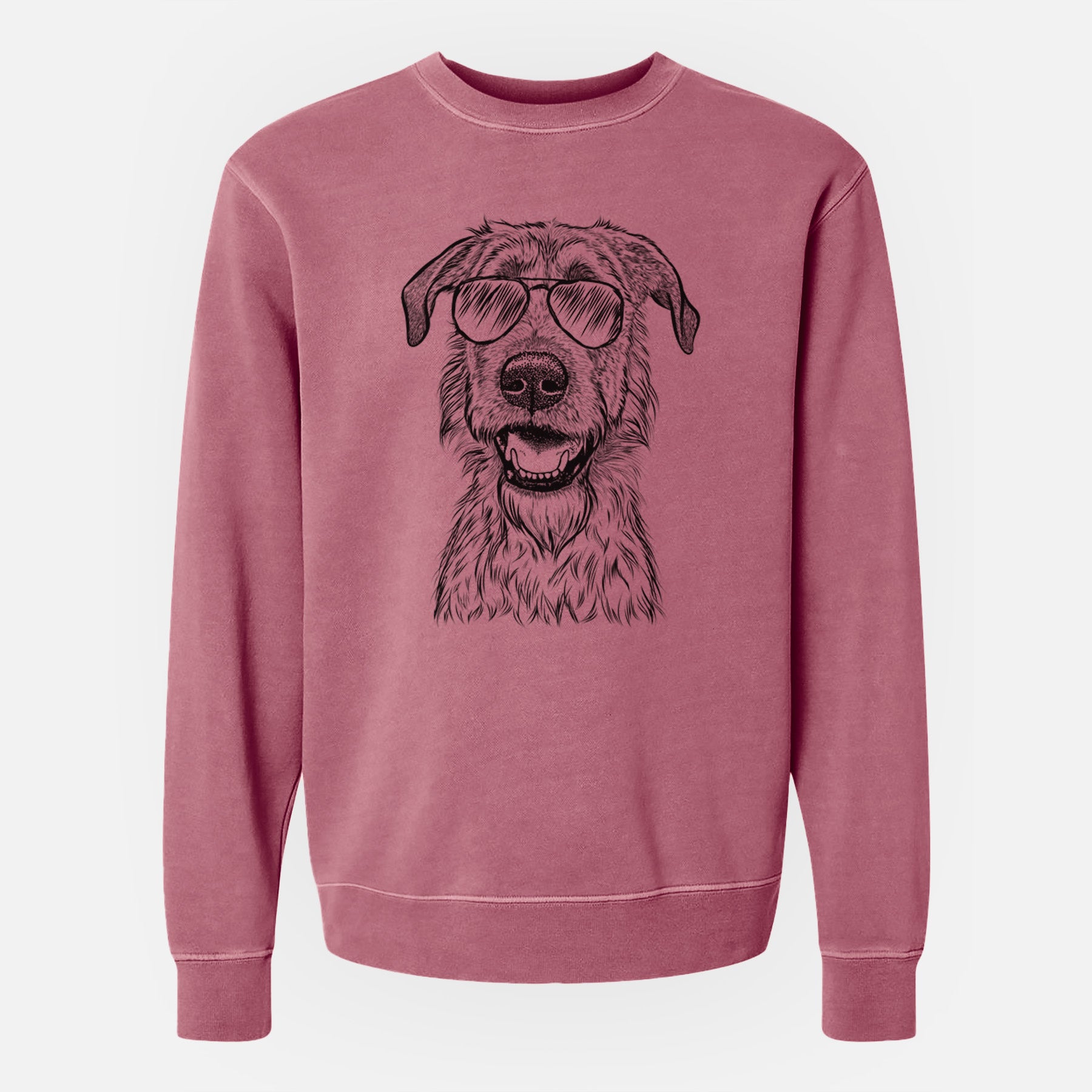 Aviator Griffin the Irish Wolfhound - Unisex Pigment Dyed Crew Sweatshirt
