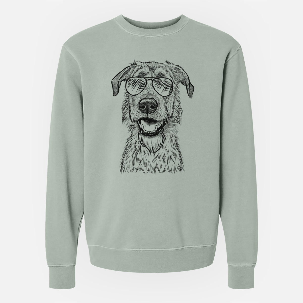 Aviator Griffin the Irish Wolfhound - Unisex Pigment Dyed Crew Sweatshirt