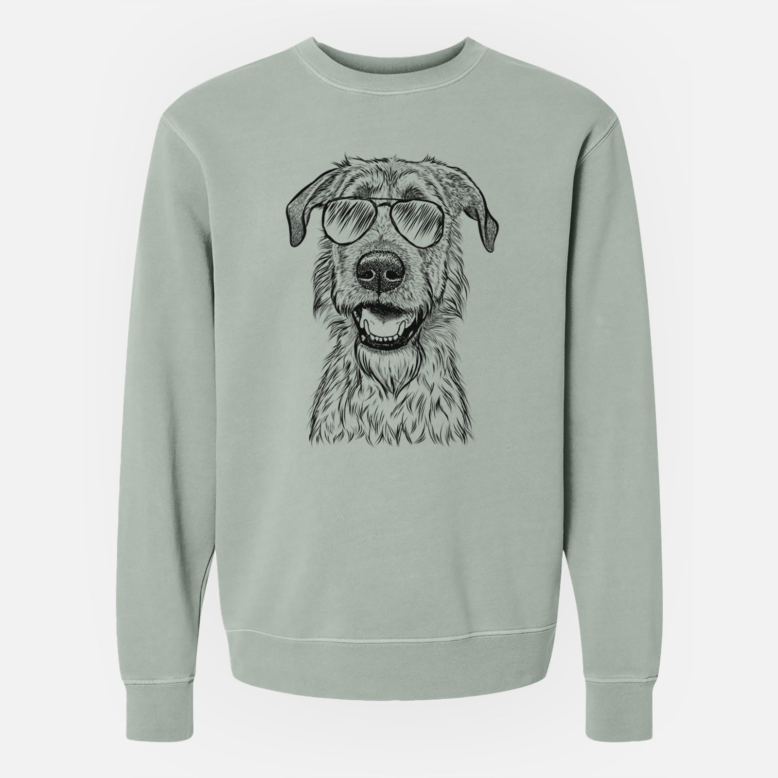 Aviator Griffin the Irish Wolfhound - Unisex Pigment Dyed Crew Sweatshirt