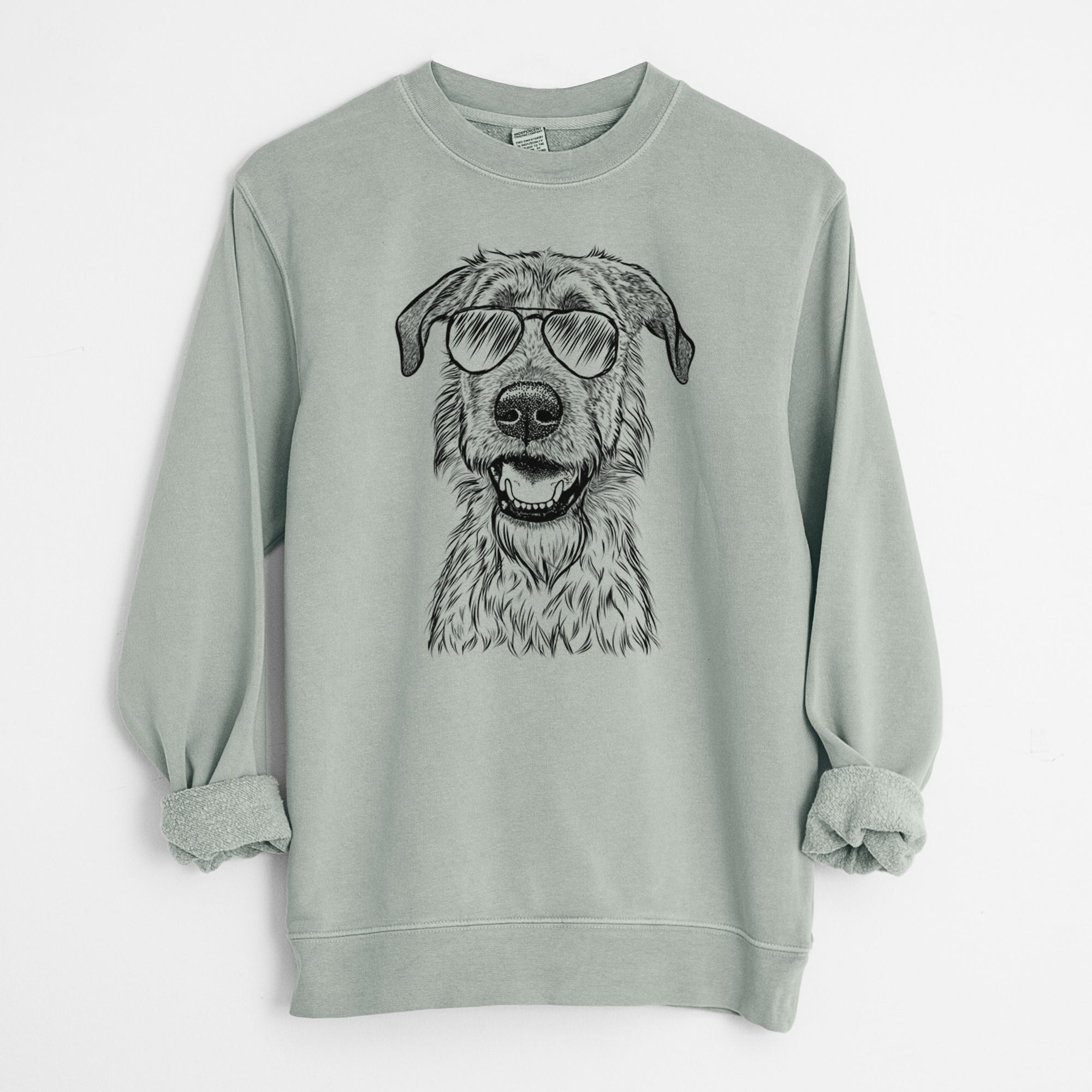 Aviator Griffin the Irish Wolfhound - Unisex Pigment Dyed Crew Sweatshirt