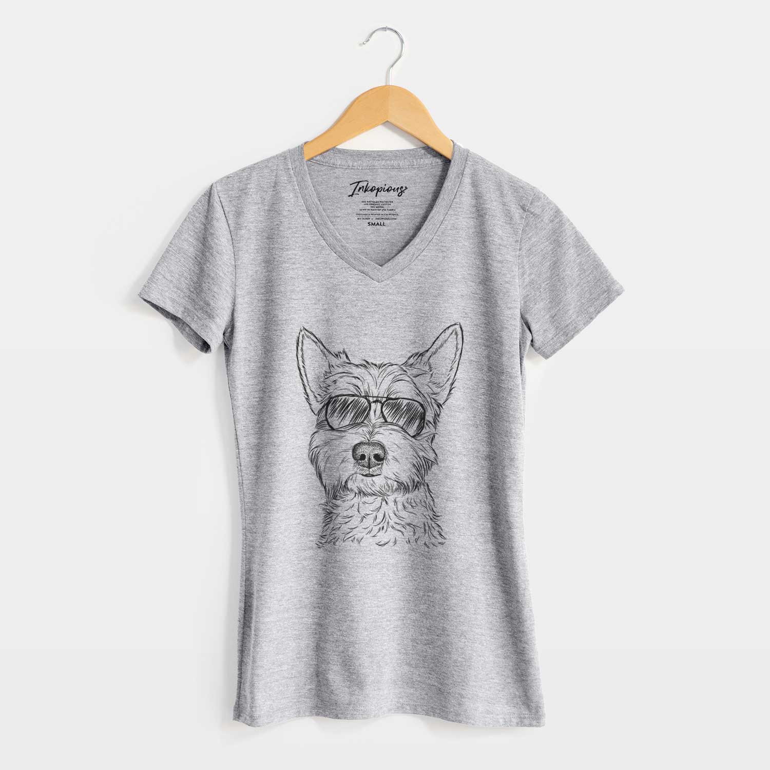 Aviator Grizel the West Highland Terrier - Women's V-neck Shirt