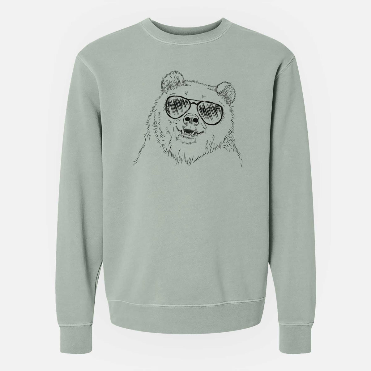Aviator Grizz the Bear - Unisex Pigment Dyed Crew Sweatshirt