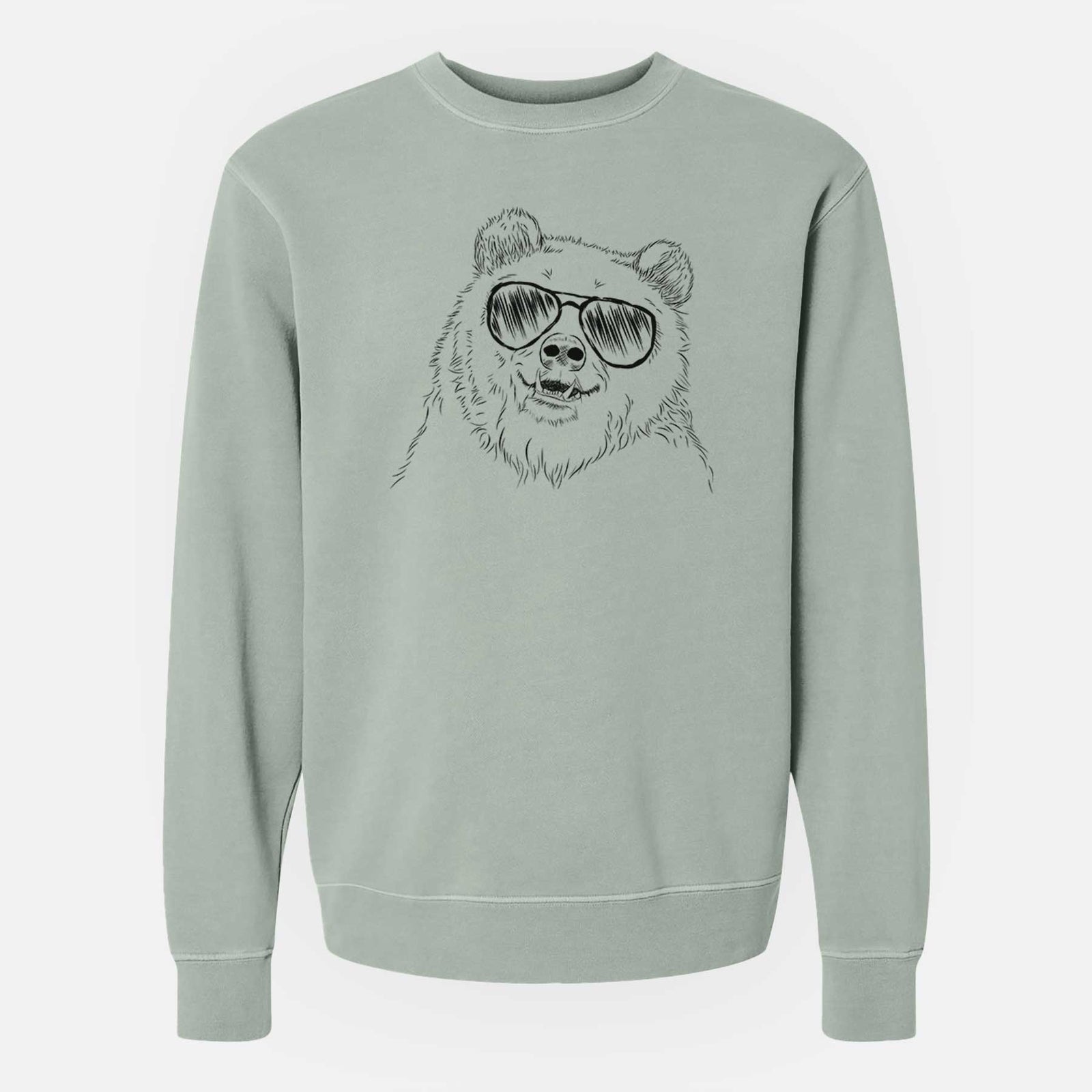 Aviator Grizz the Bear - Unisex Pigment Dyed Crew Sweatshirt