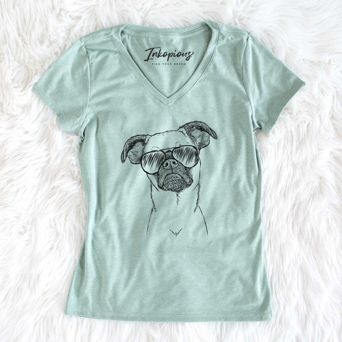 Aviator Groot the Brussels Griffon - Women's V-neck Shirt