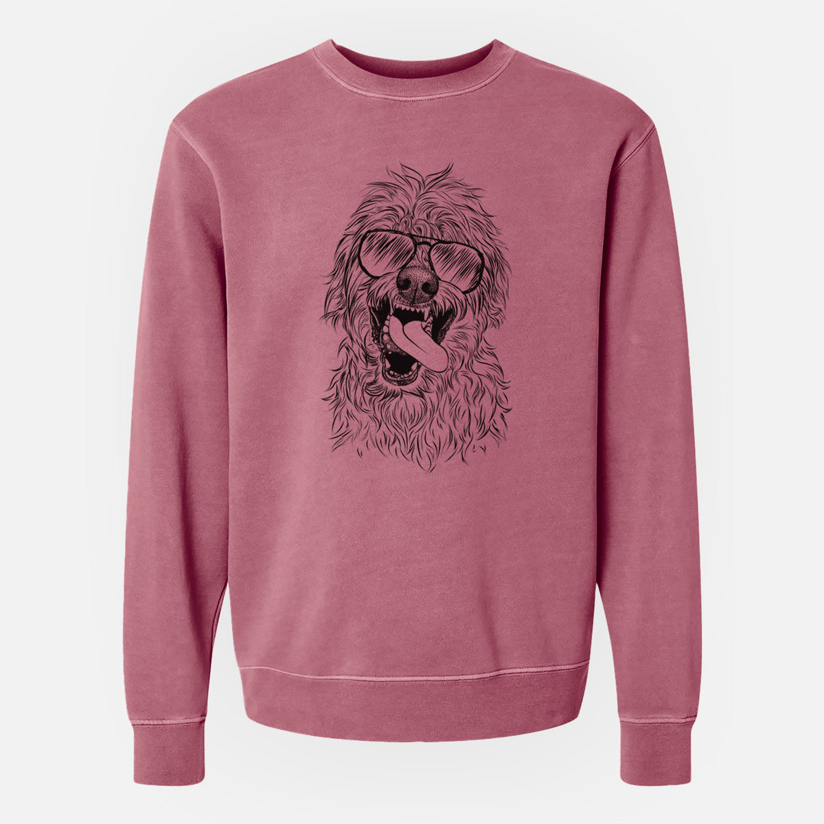 Aviator Groot the Irish Wolfhound - Unisex Pigment Dyed Crew Sweatshirt