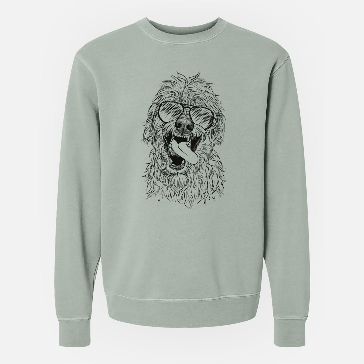 Aviator Groot the Irish Wolfhound - Unisex Pigment Dyed Crew Sweatshirt