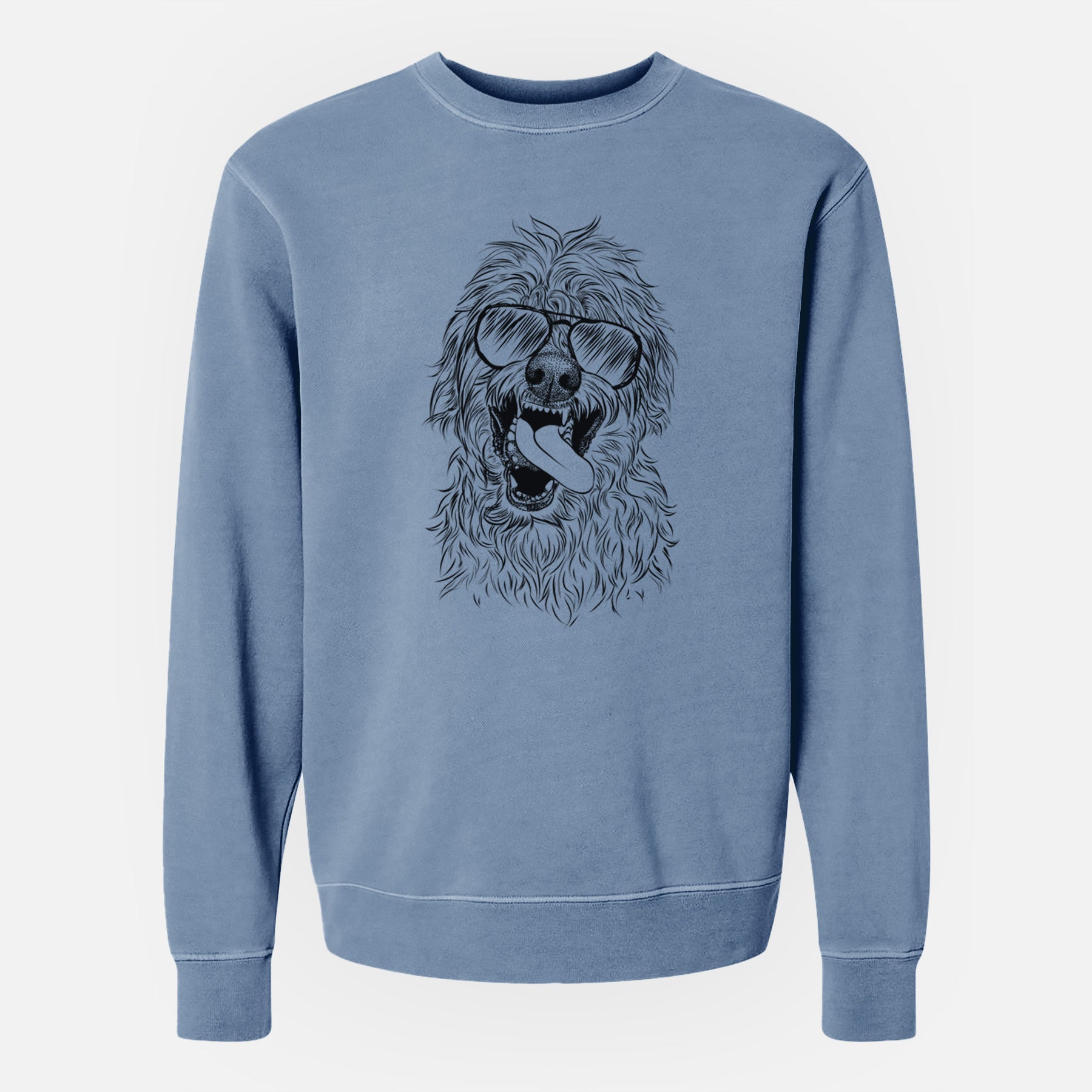 Aviator Groot the Irish Wolfhound - Unisex Pigment Dyed Crew Sweatshirt