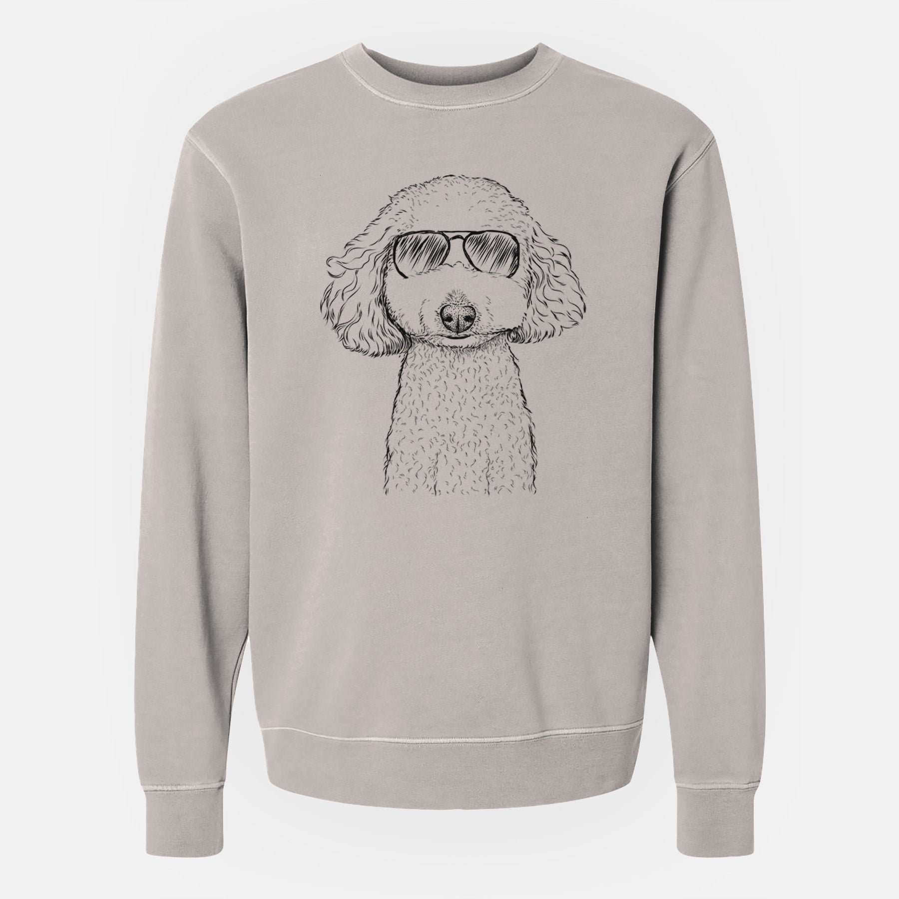 Aviator Guinness the Toy Poodle Mix - Unisex Pigment Dyed Crew Sweatshirt