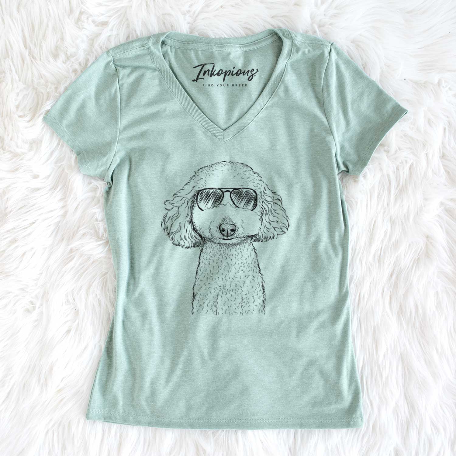 Aviator Guinness the Toy Poodle Mix - Women's V-neck Shirt