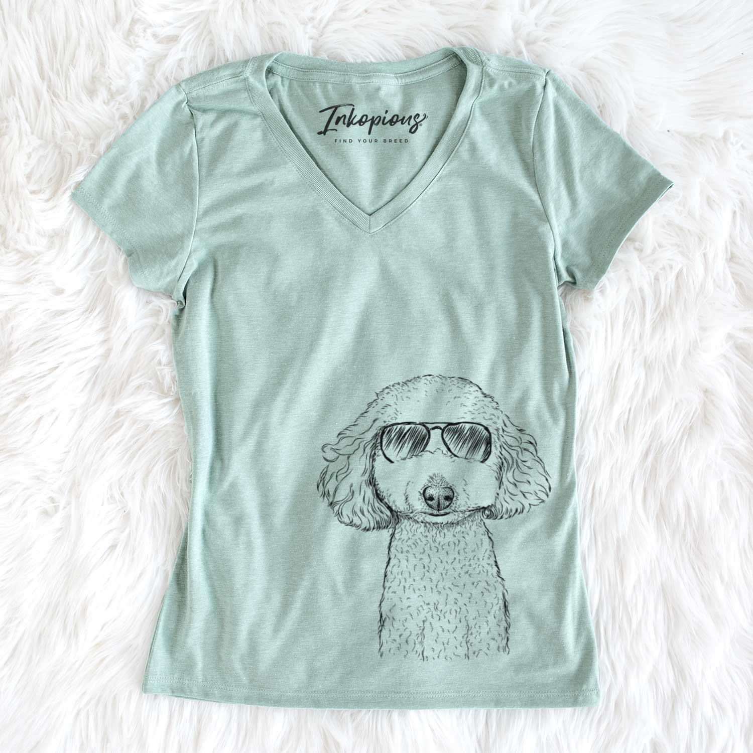 Aviator Guinness the Toy Poodle Mix - Women's V-neck Shirt