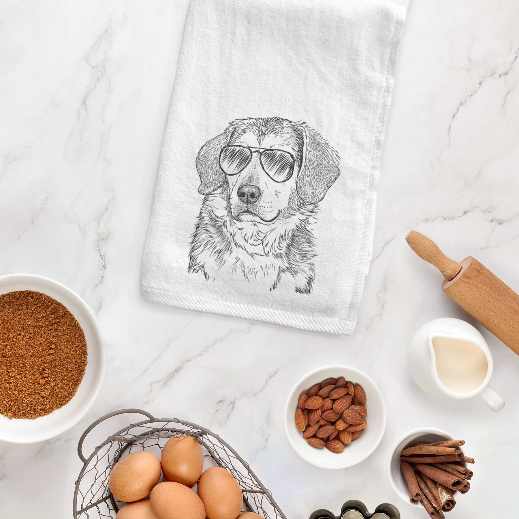 Gunner the Beagle Mix Decorative Hand Towel