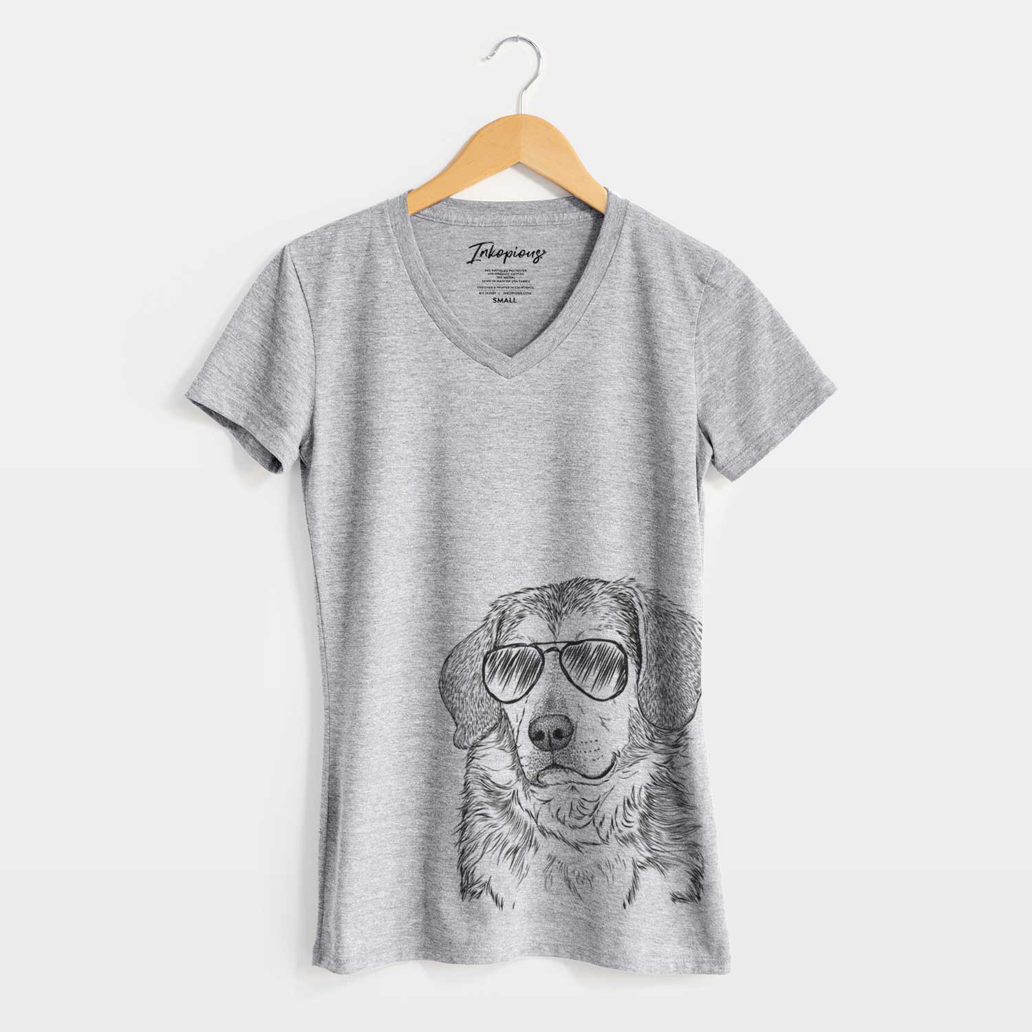Aviator Gunner the Beagle Mix - Women's V-neck Shirt