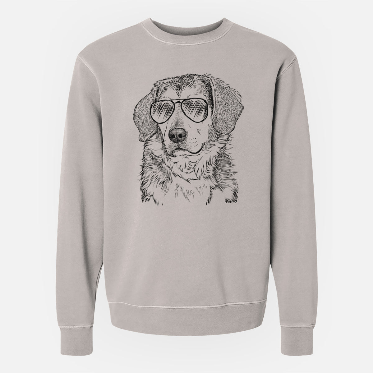 Aviator Gunner the Beagle Mix - Unisex Pigment Dyed Crew Sweatshirt