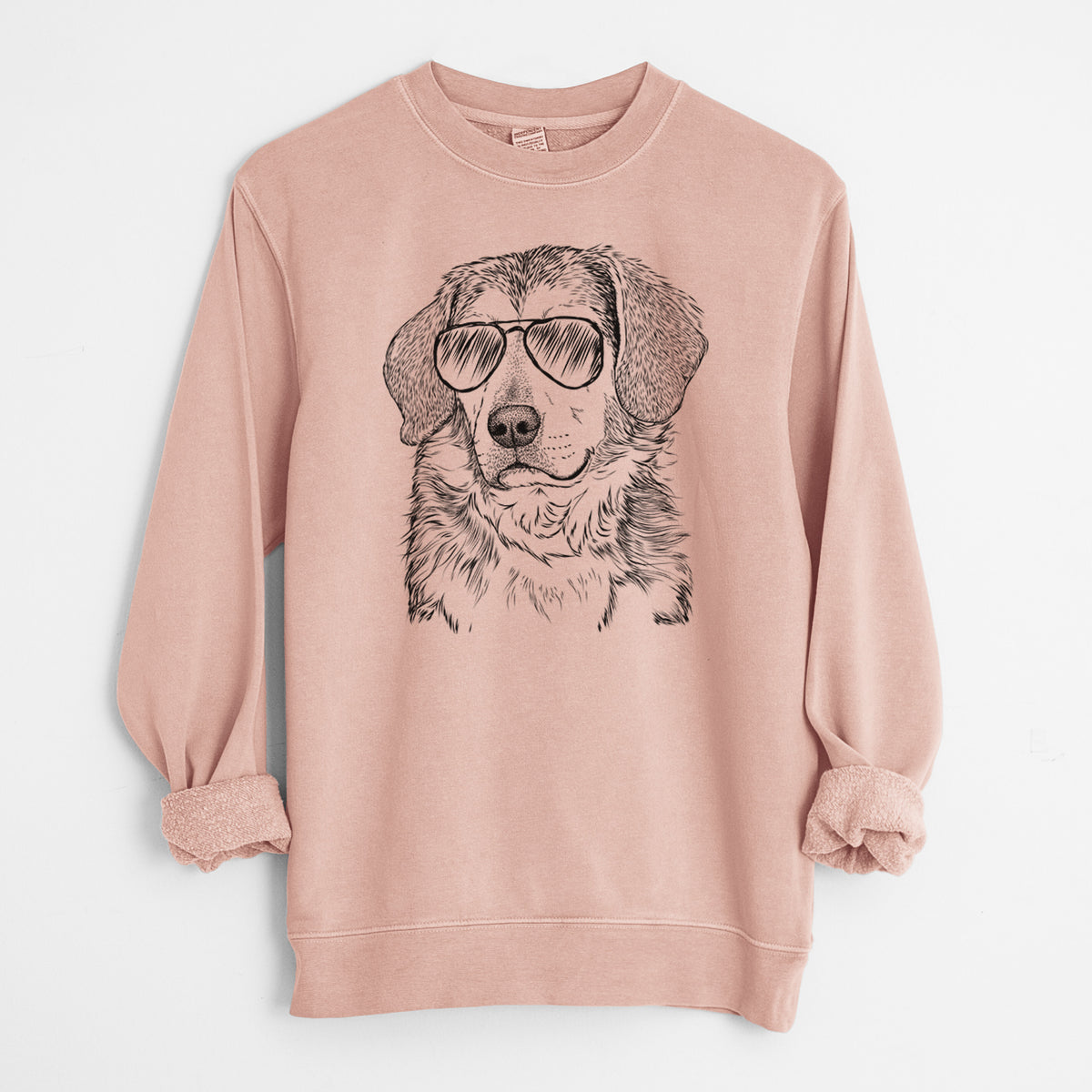 Aviator Gunner the Beagle Mix - Unisex Pigment Dyed Crew Sweatshirt