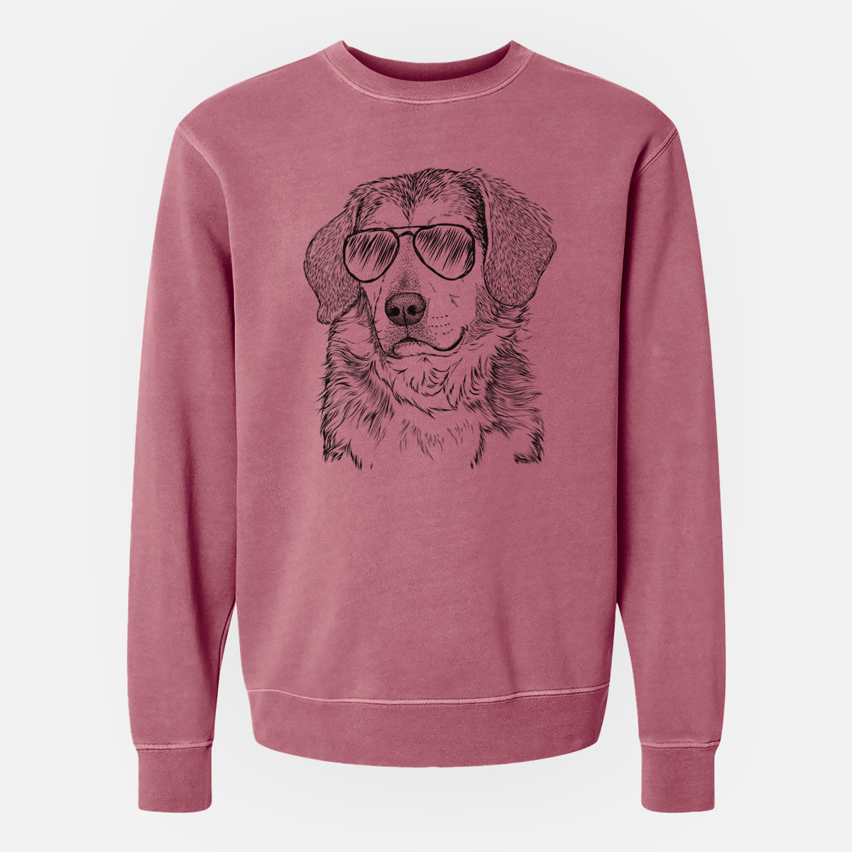 Aviator Gunner the Beagle Mix - Unisex Pigment Dyed Crew Sweatshirt