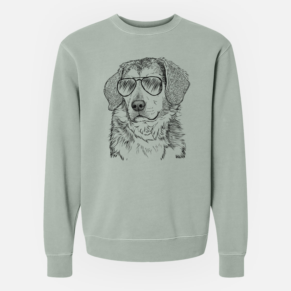 Aviator Gunner the Beagle Mix - Unisex Pigment Dyed Crew Sweatshirt