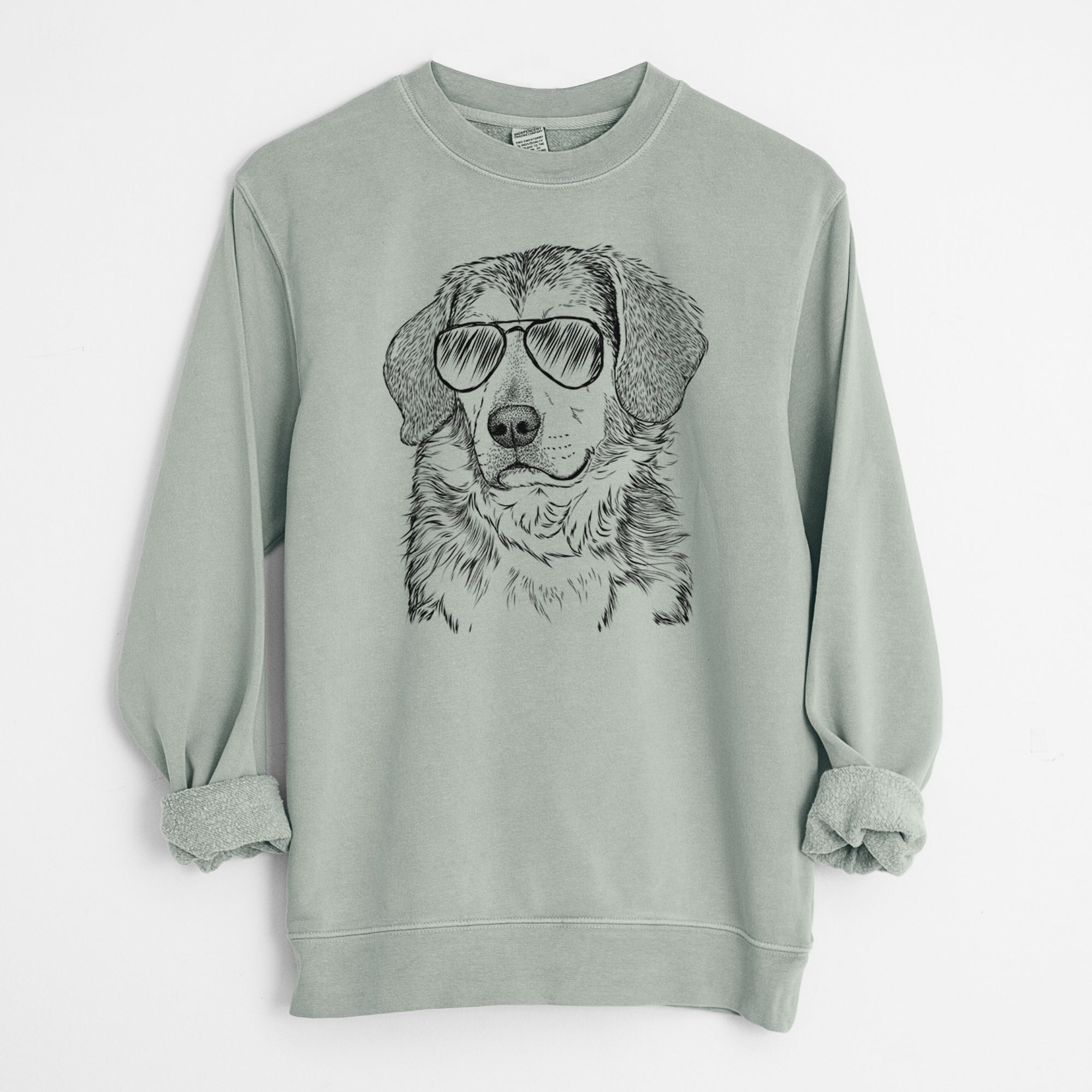 Aviator Gunner the Beagle Mix - Unisex Pigment Dyed Crew Sweatshirt
