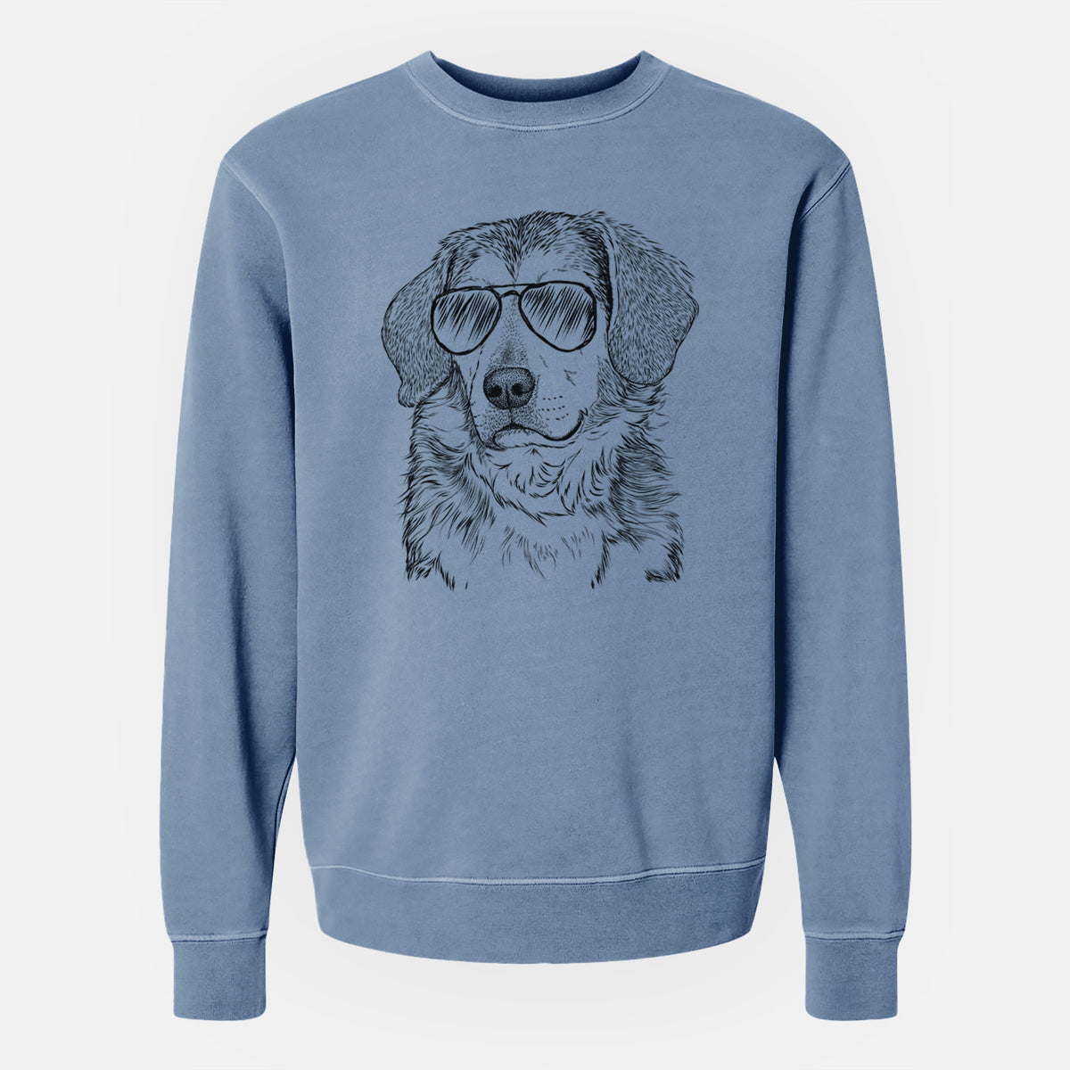 Aviator Gunner the Beagle Mix - Unisex Pigment Dyed Crew Sweatshirt