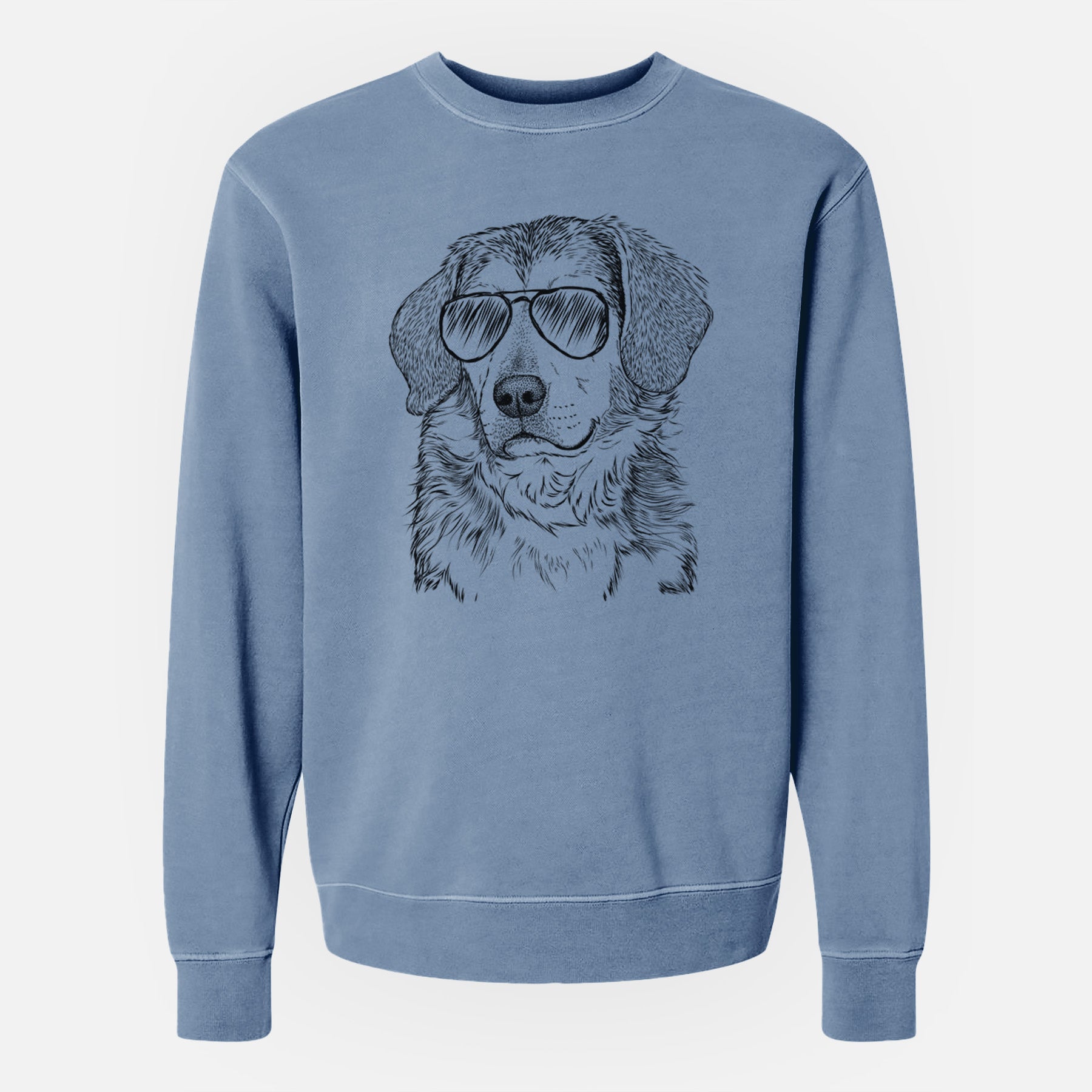 Aviator Gunner the Beagle Mix - Unisex Pigment Dyed Crew Sweatshirt