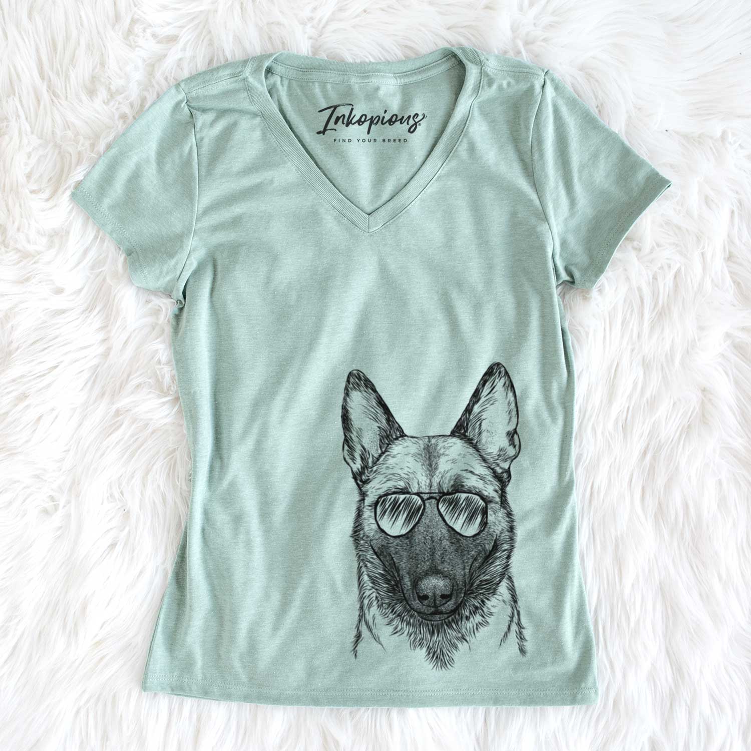 Aviator Gunther the Belgian Malinois - Women's V-neck Shirt