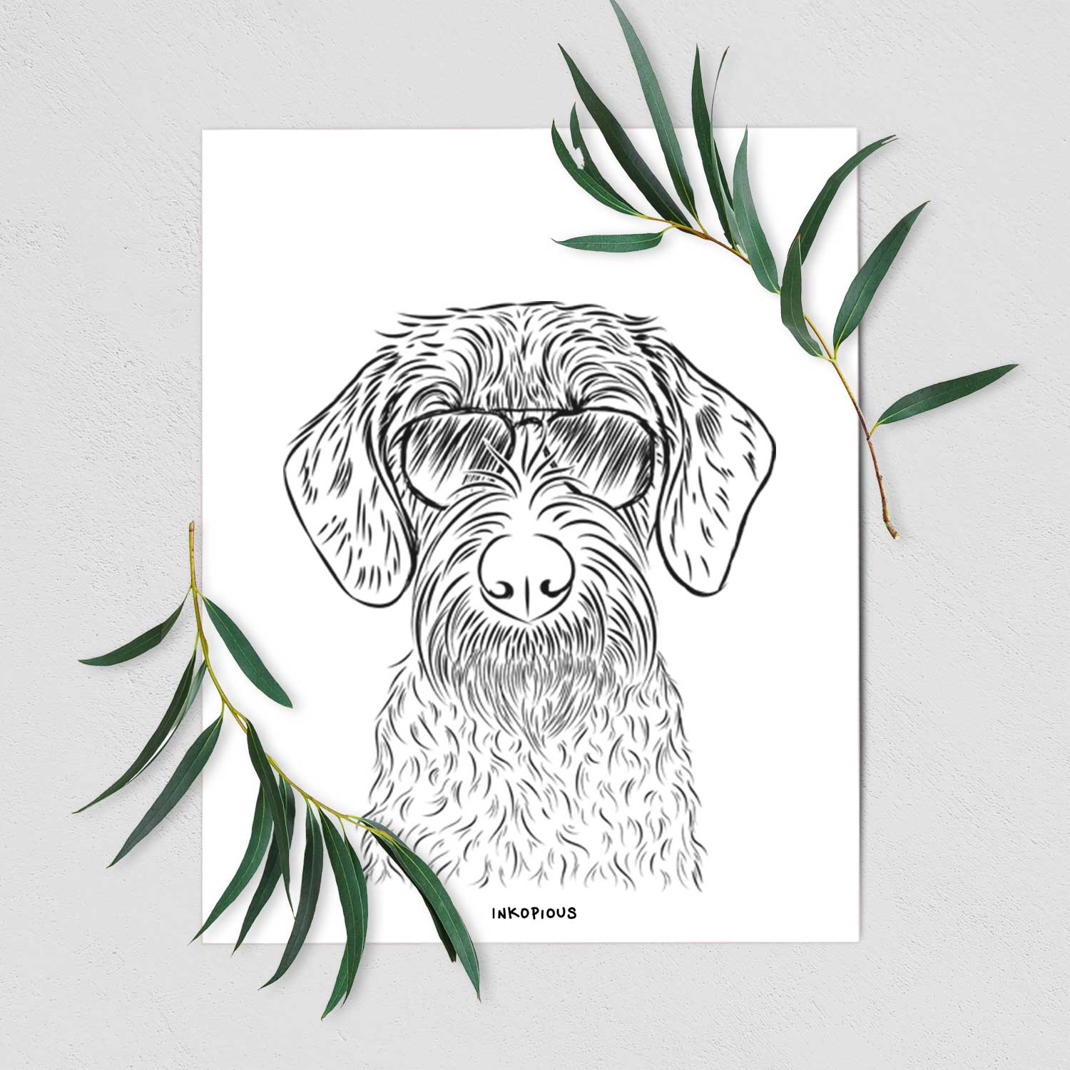 Gus the German Wirehaired Pointer Art Print