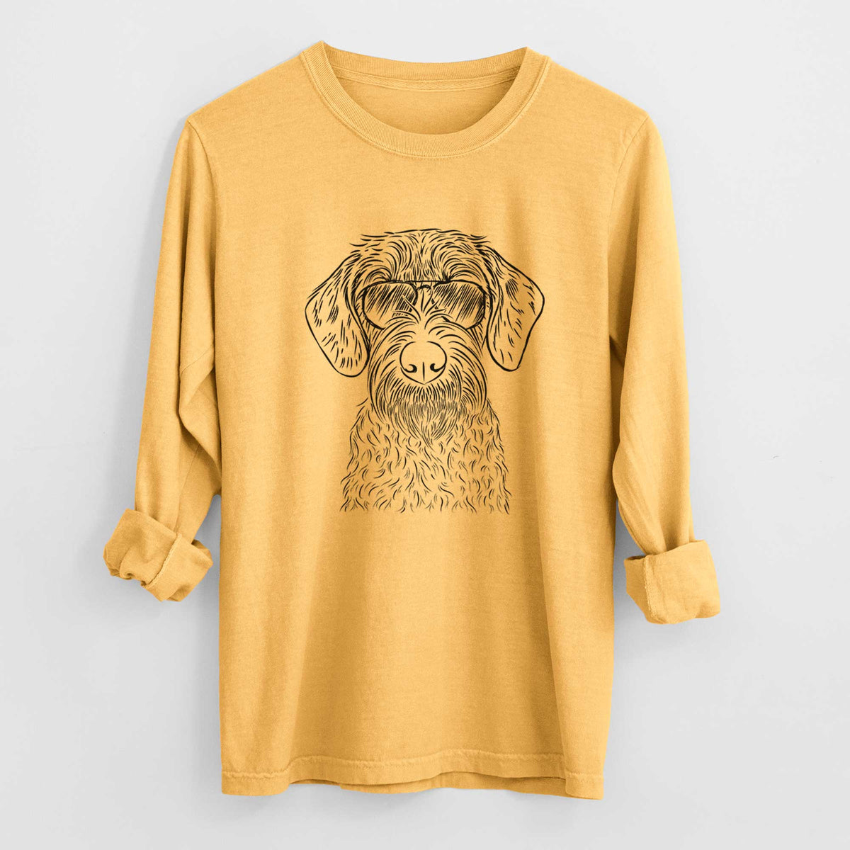 Aviators Gus the German Wirehaired Pointer - Heavyweight 100% Cotton Long Sleeve