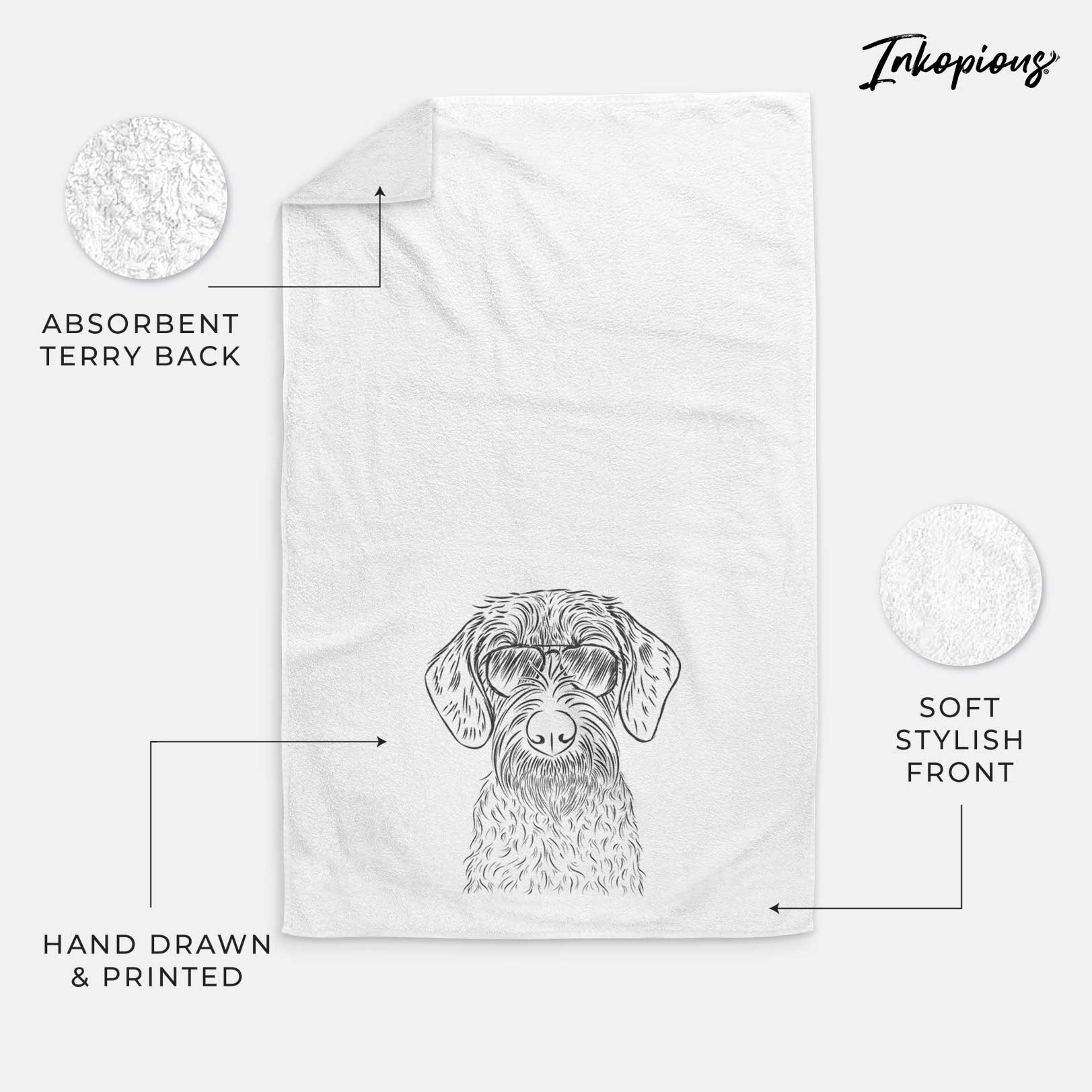 Gus the German Wirehaired Pointer Decorative Hand Towel