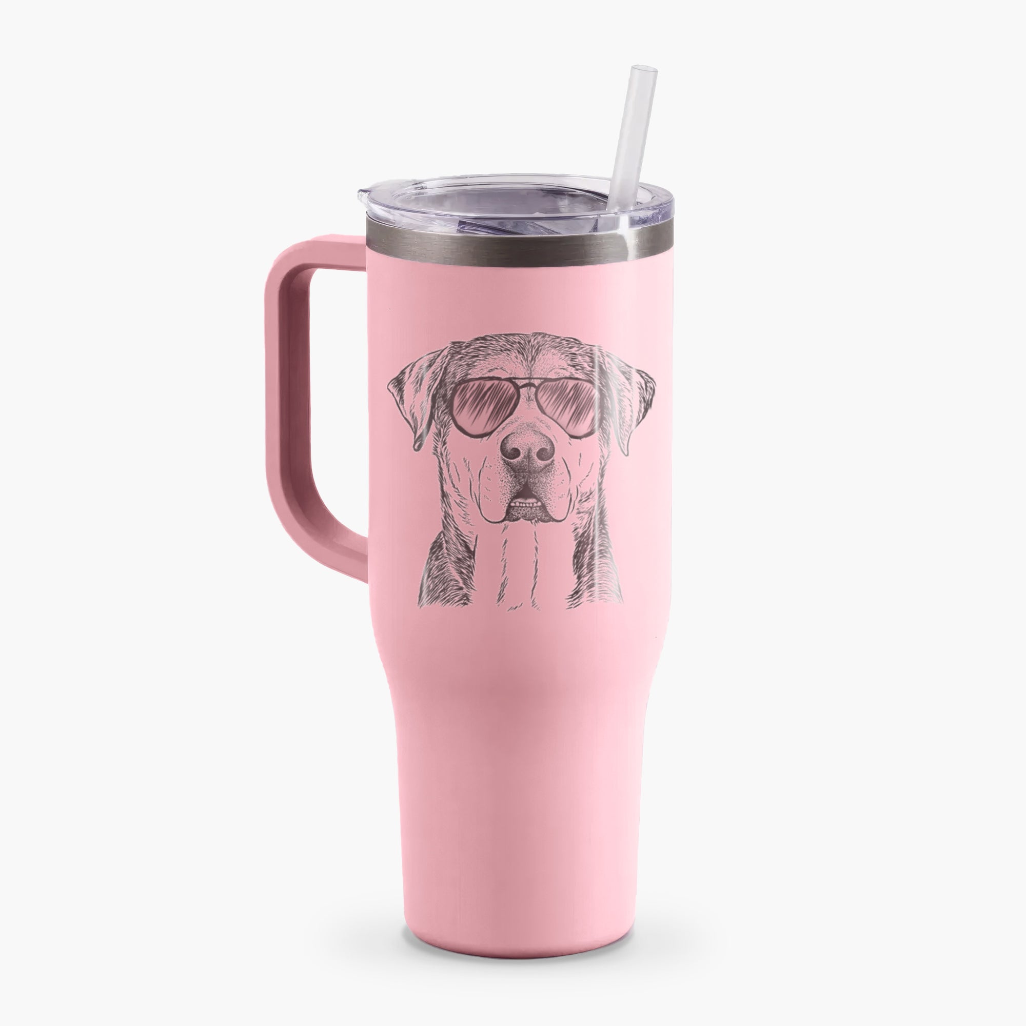 Gus the Rottweiler Mix - 40oz Tumbler with Handle