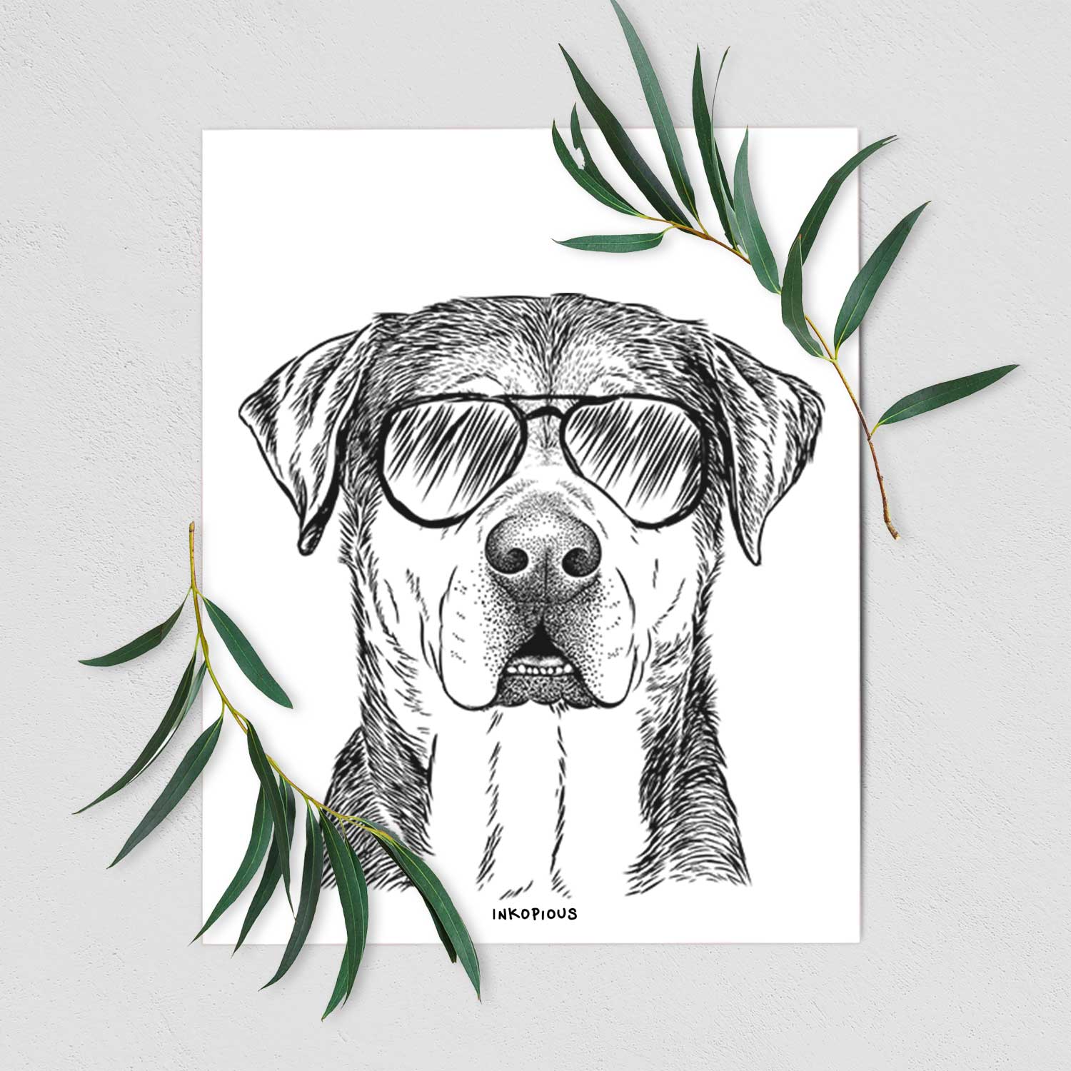 Gus the Rottweiler Mix Art Print