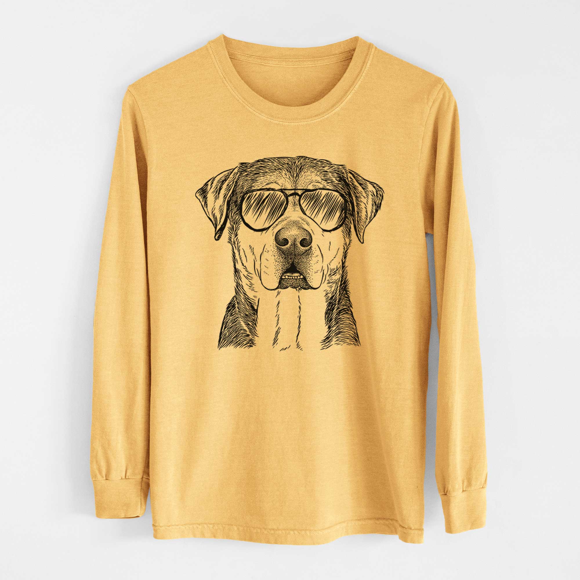 Aviators Gus the Rottweiler Mix - Heavyweight 100% Cotton Long Sleeve