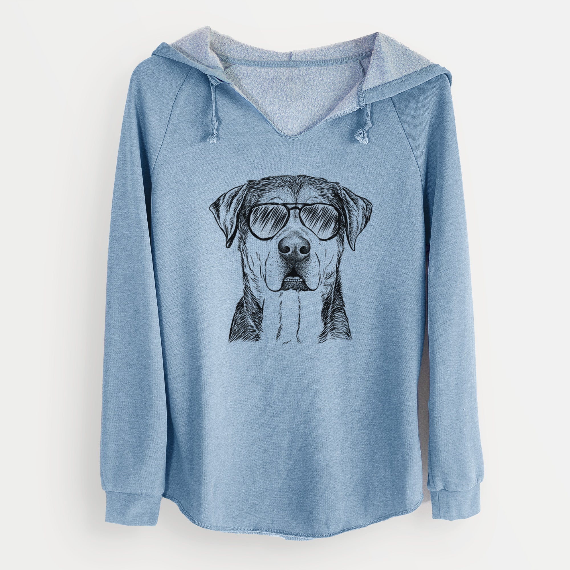 Aviator Gus the Rottweiler Mix - Cali Wave Hooded Sweatshirt