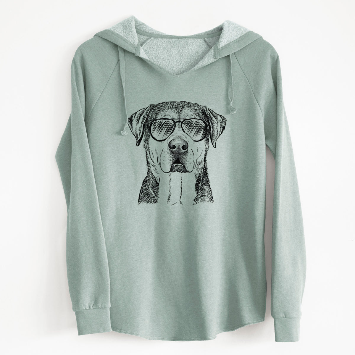 Aviator Gus the Rottweiler Mix - Cali Wave Hooded Sweatshirt