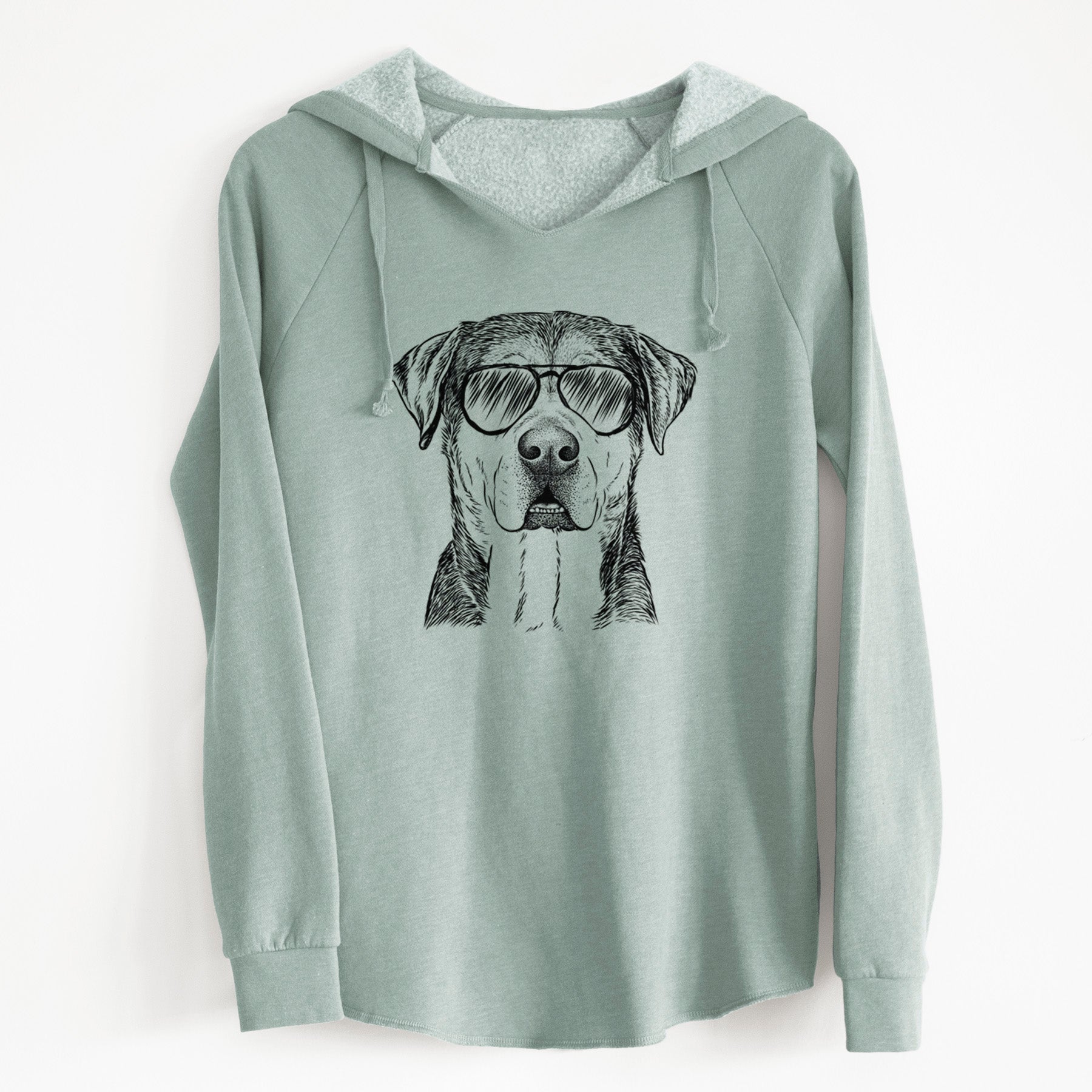 Aviator Gus the Rottweiler Mix - Cali Wave Hooded Sweatshirt