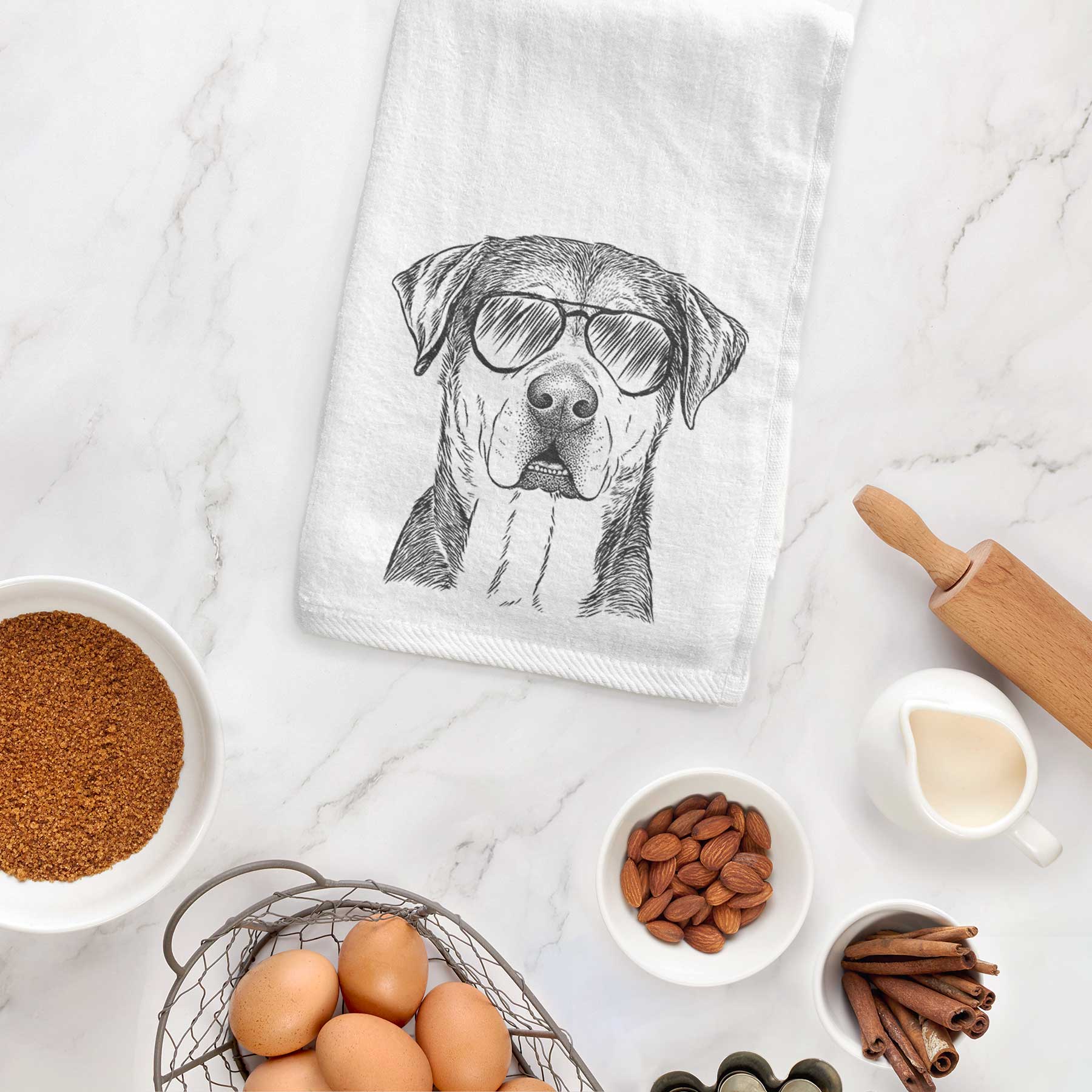 Gus the Rottweiler Mix Decorative Hand Towel