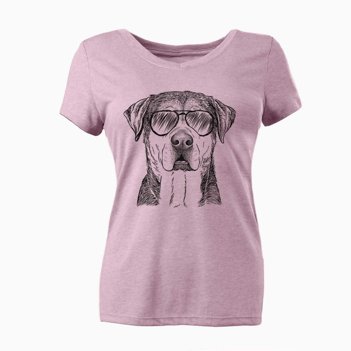 Aviator Gus the Rottweiler Mix - Women's V-neck Shirt