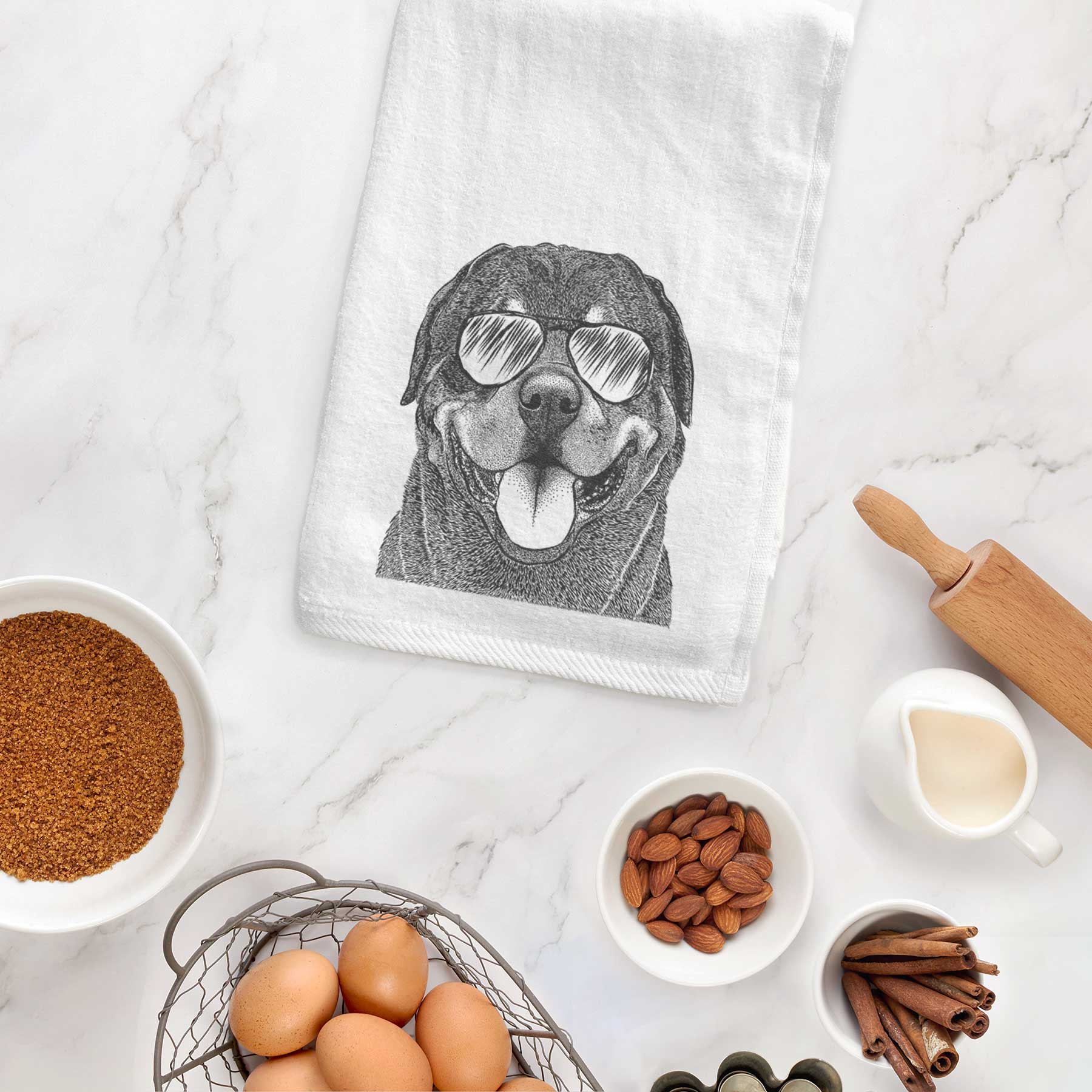 Hagan the Rottweiler Decorative Hand Towel