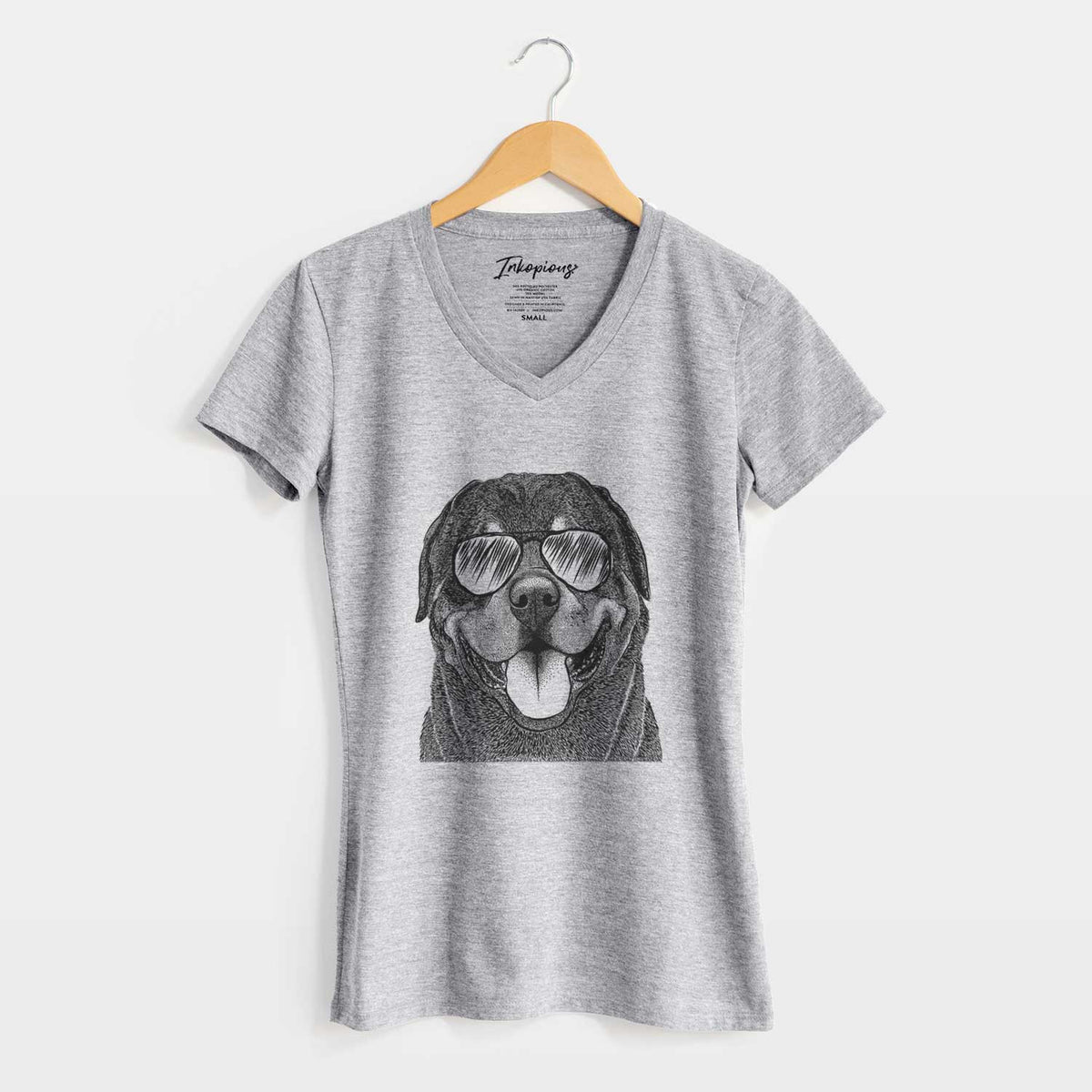 Aviator Hagan the Rottweiler - Women's V-neck Shirt