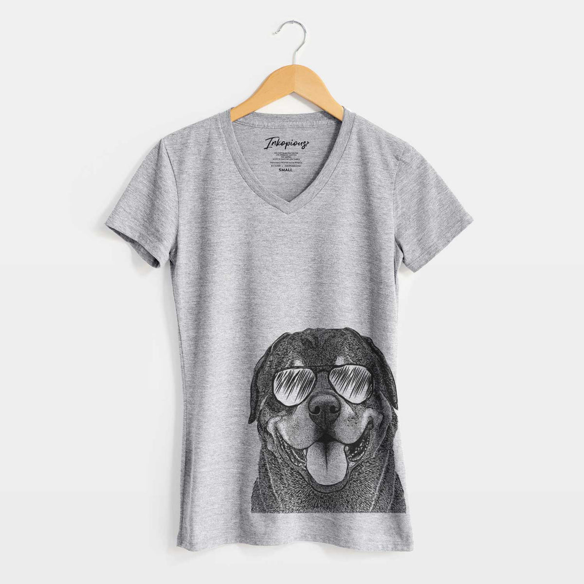 Aviator Hagan the Rottweiler - Women&#39;s V-neck Shirt